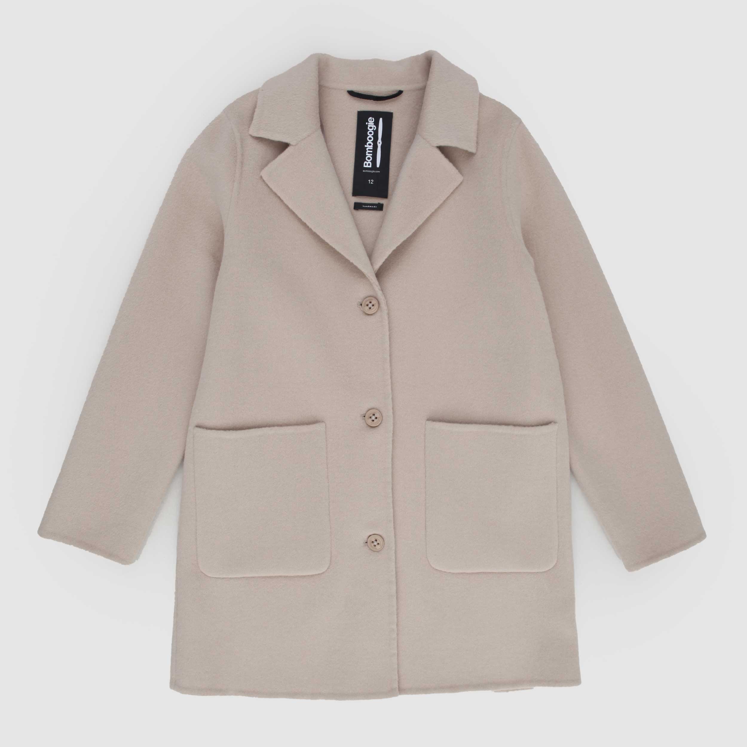 Cappotto Beige Con Collo Sciallato By BOMBOOGIE - annameglio.com abbigliamento moda