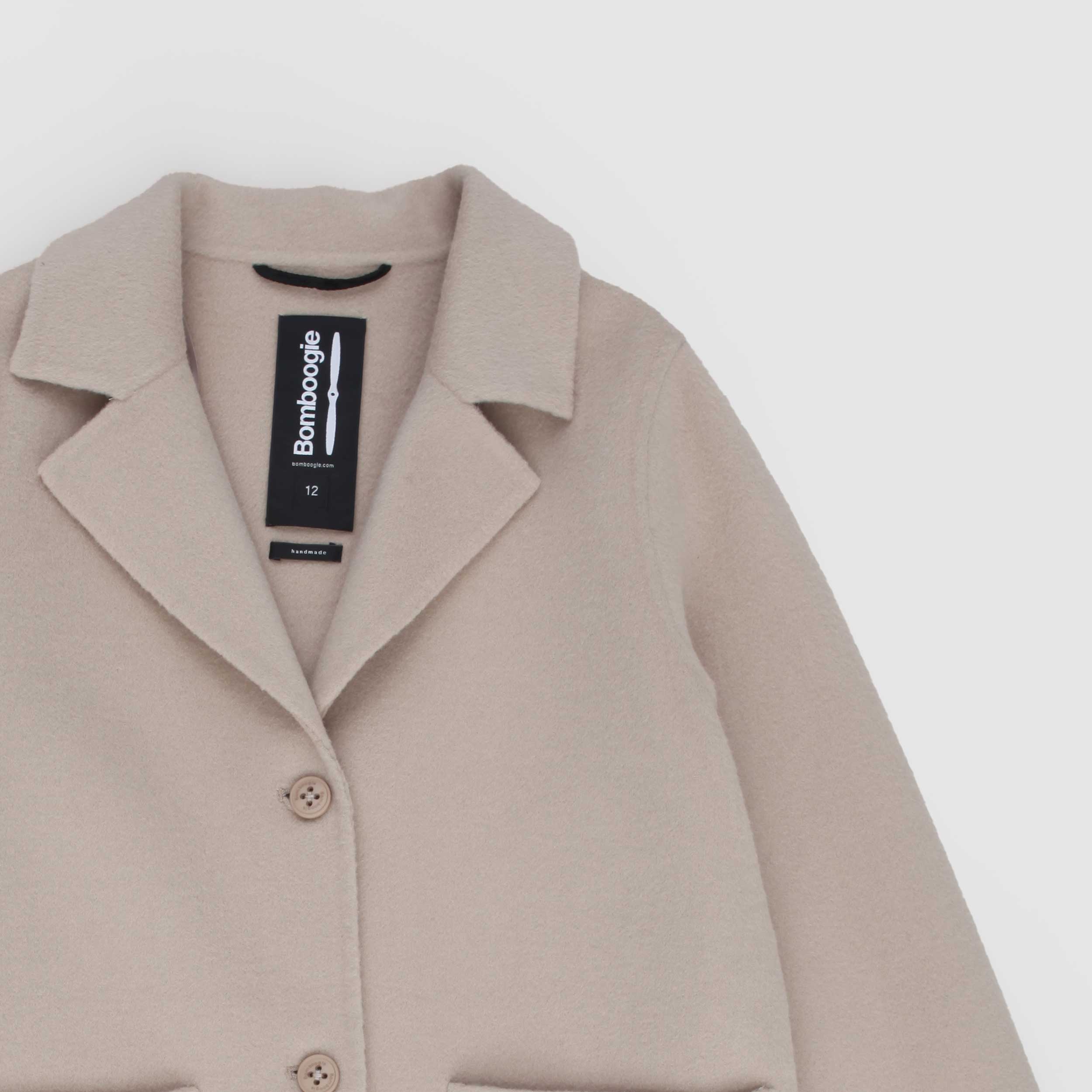 Cappotto Beige Con Collo Sciallato By BOMBOOGIE - annameglio.com abbigliamento moda