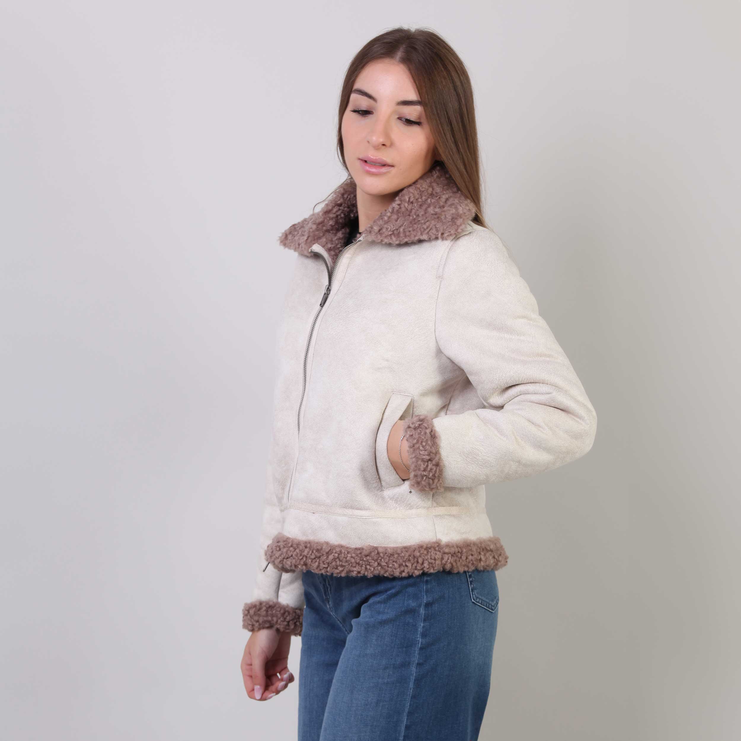 Giacca Bianca Con Teddy Firmata BOMBOOGIE - annameglio.com abbigliamento moda