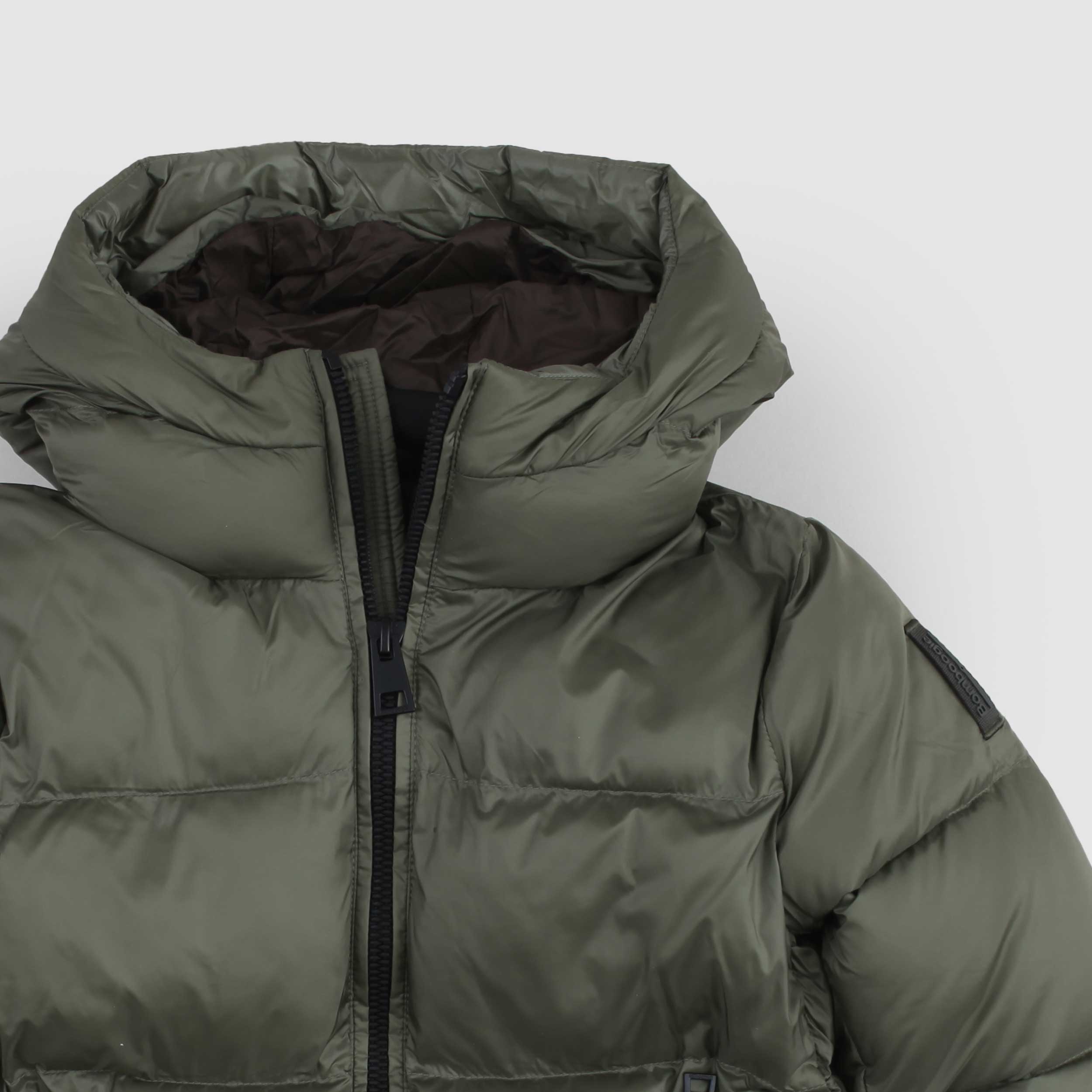 Piumino Verde E Zip In Contrasto Firmato BOMBOOGIE - annameglio.com abbigliamento moda