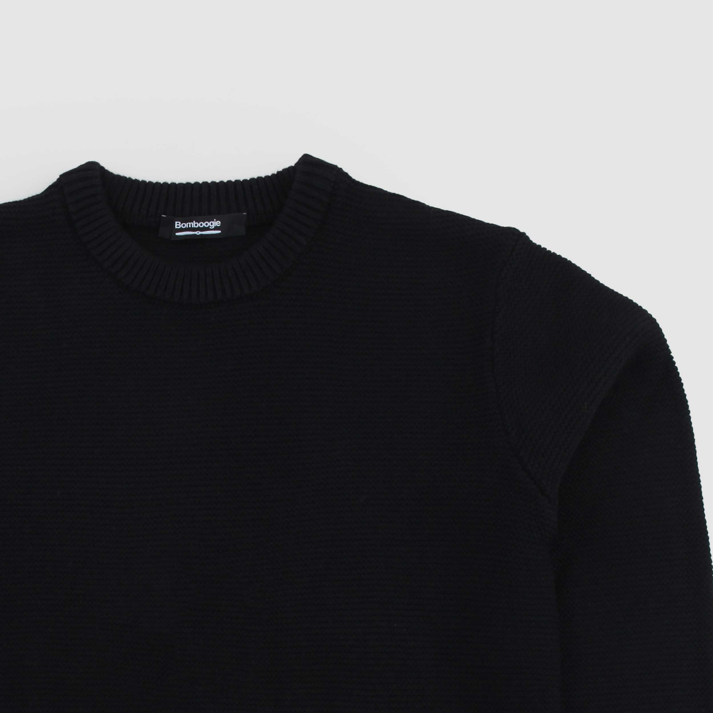 Maglioncino Blu Con Targhetta Firmato BOMBOOGIE - annameglio.com abbigliamento moda