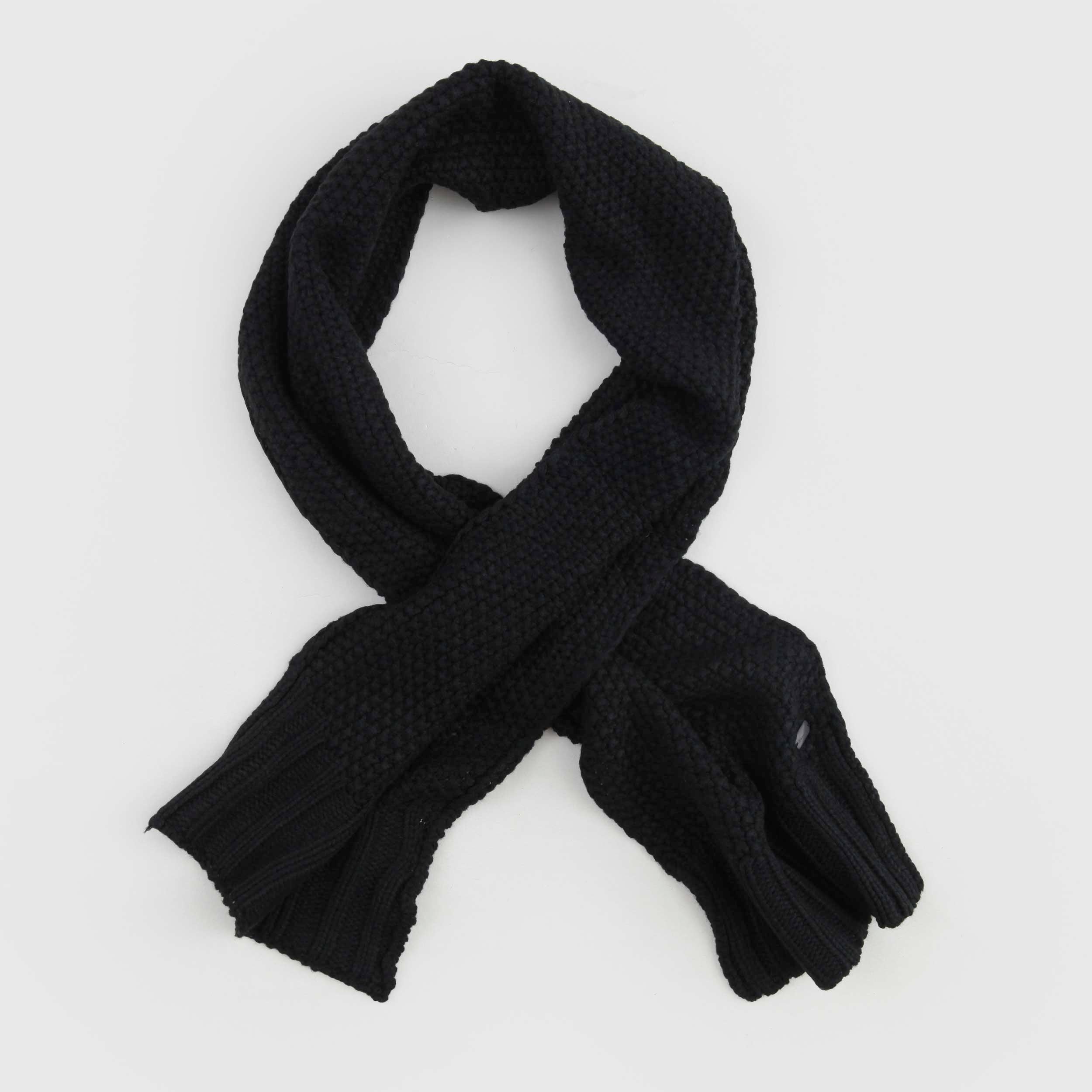 Sciarpa Nera A Nido D'Ape Firmata BOMBOOGIE - annameglio.com abbigliamento moda