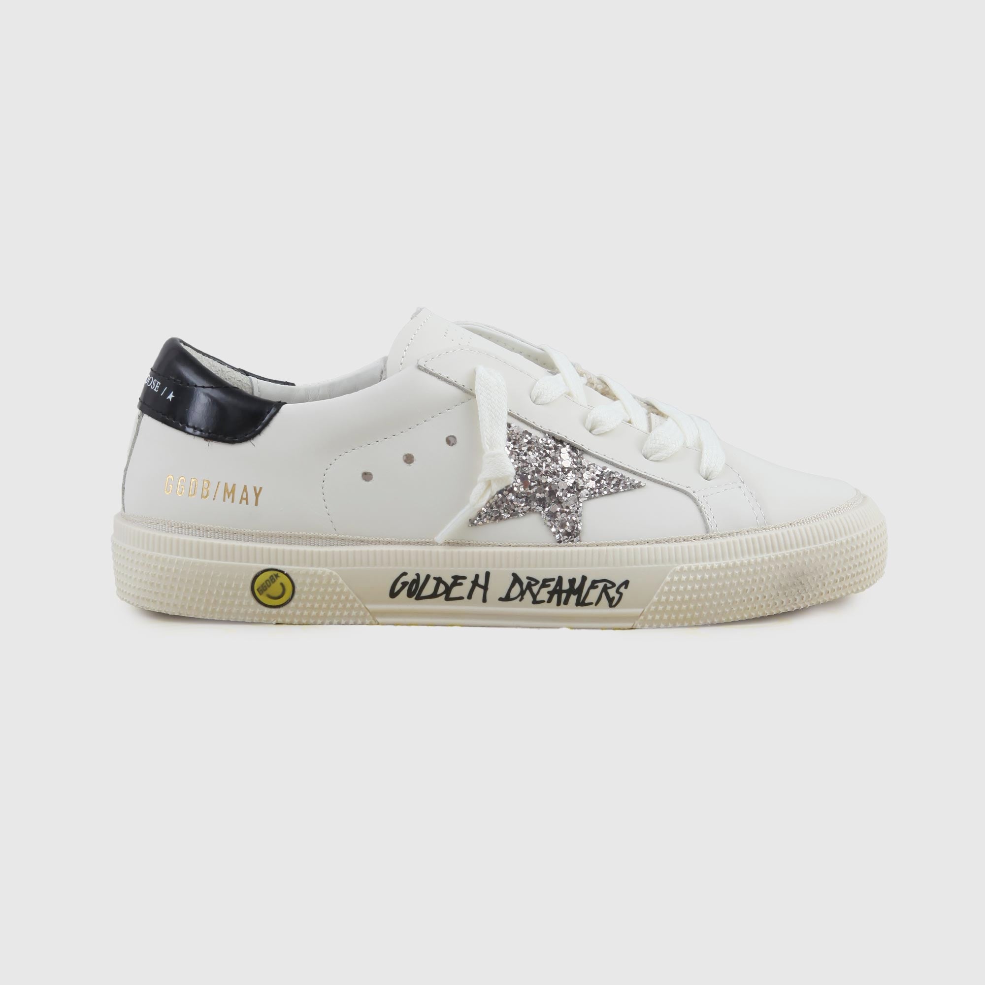 Sneakers May Bianche Glitter Firmate GOLDEN GOOSE - annameglio.com abbigliamento moda