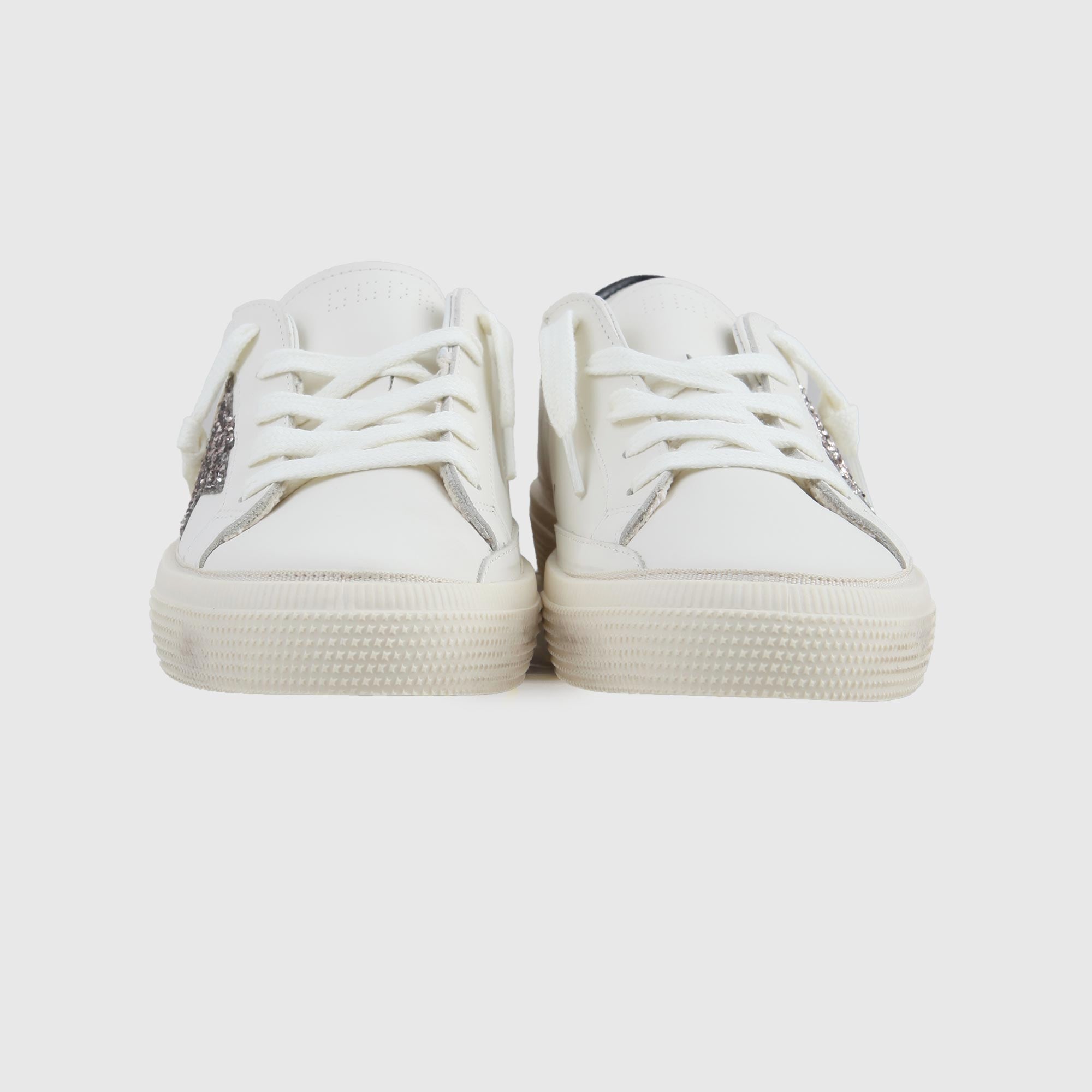 Sneakers May Bianche Glitter Firmate GOLDEN GOOSE - annameglio.com abbigliamento moda