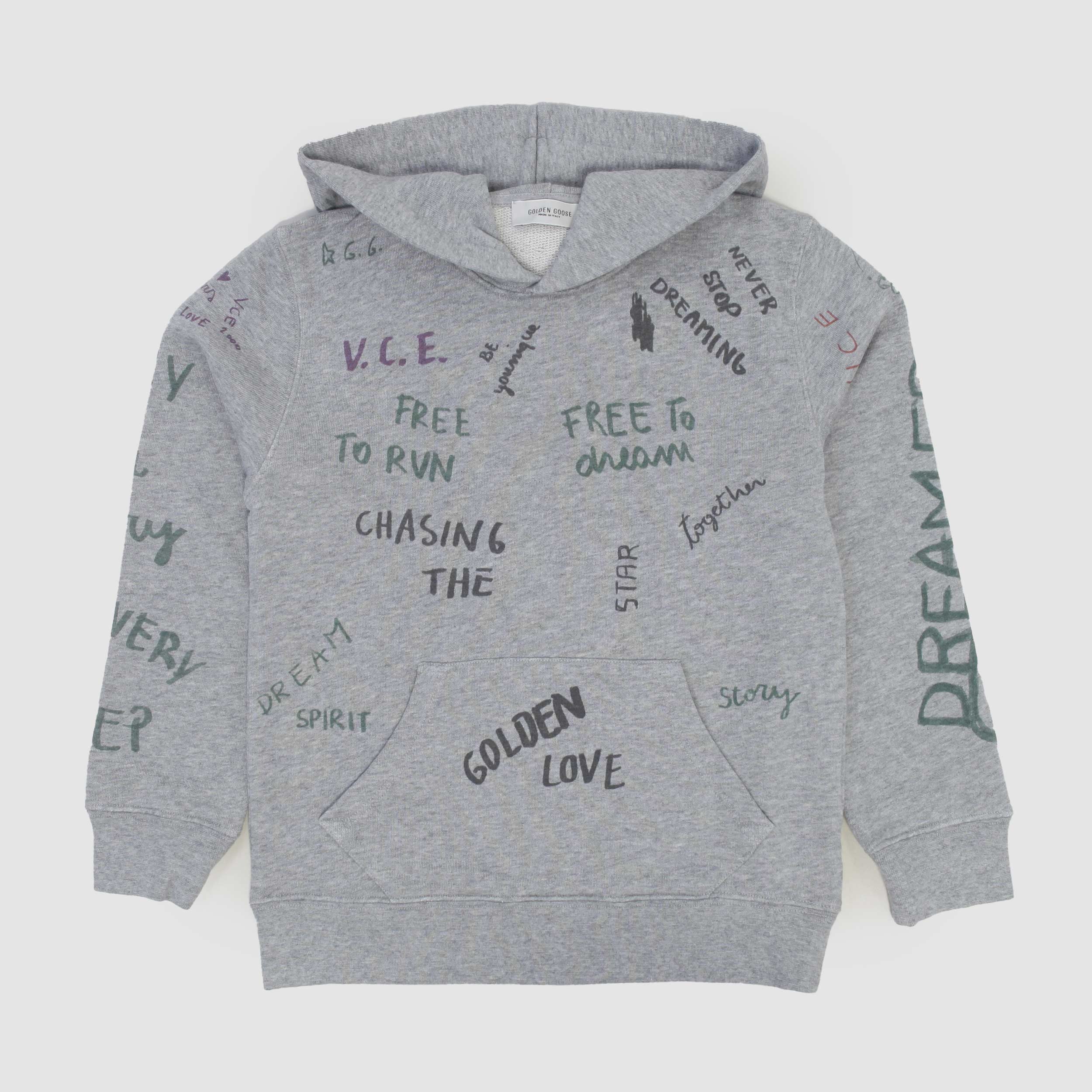 Felpa Grigia Con Scritte Firmata GOLDEN GOOSE - annameglio.com abbigliamento moda