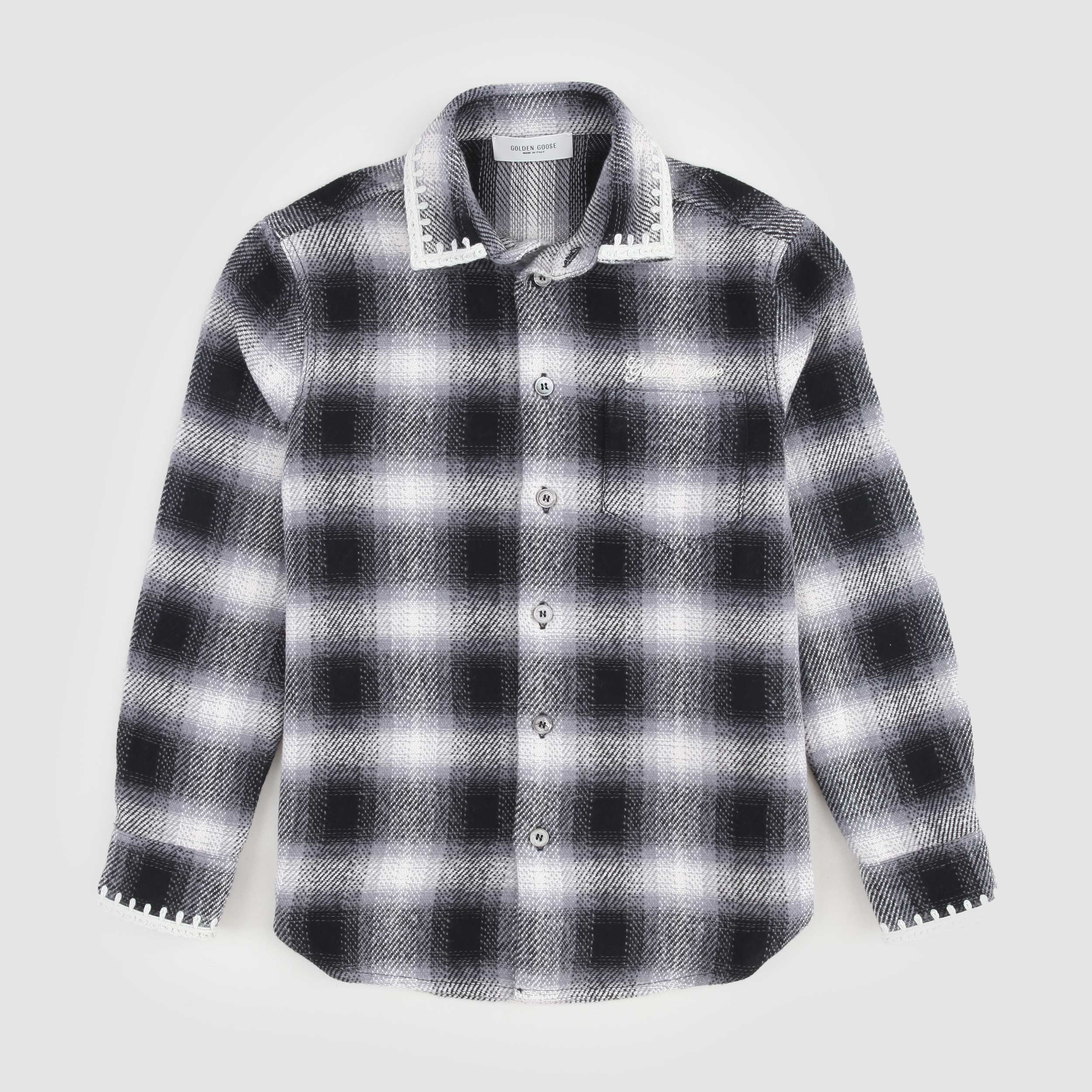 GOLDEN GOOSE Black and Grey Check Shirt