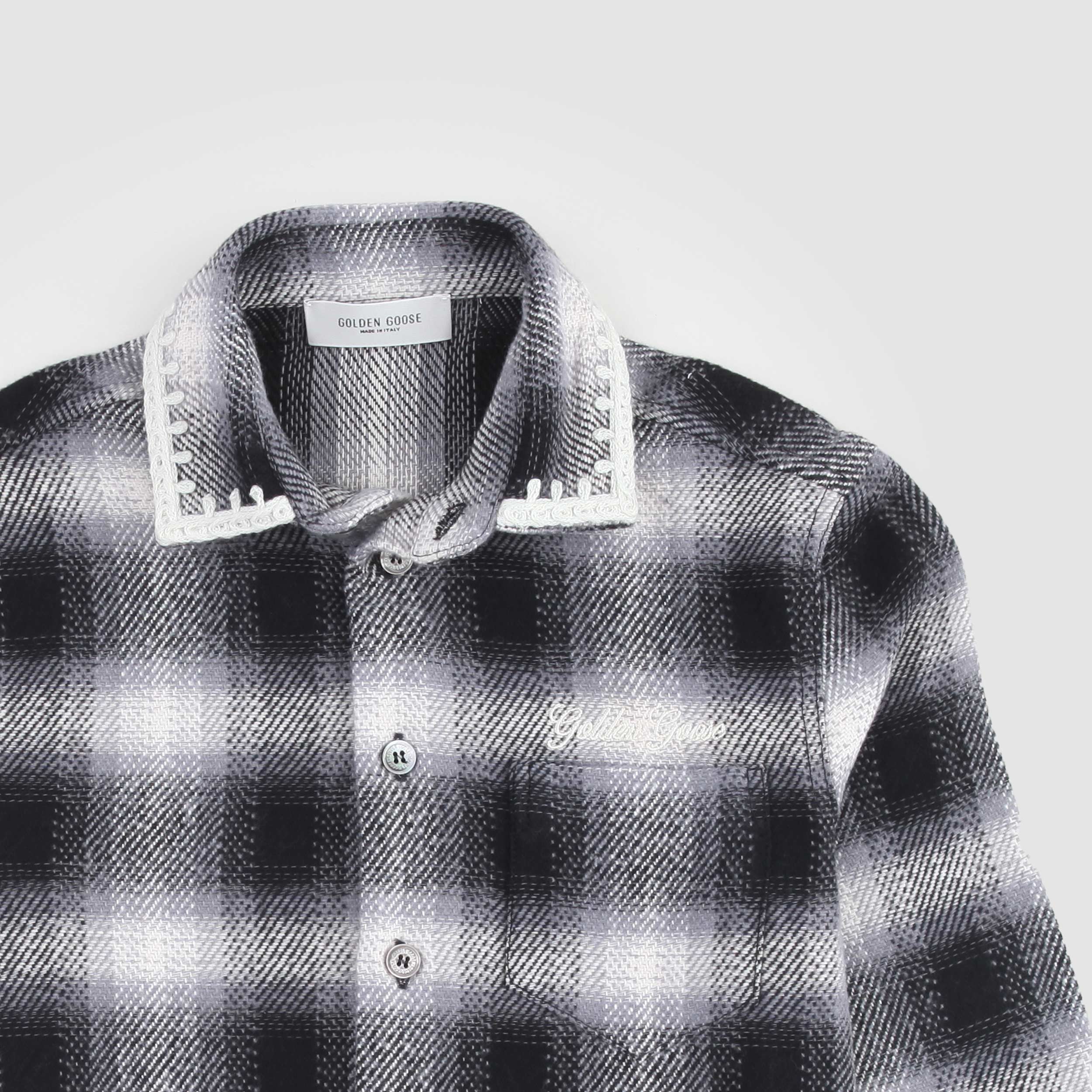 GOLDEN GOOSE Black and Grey Check Shirt