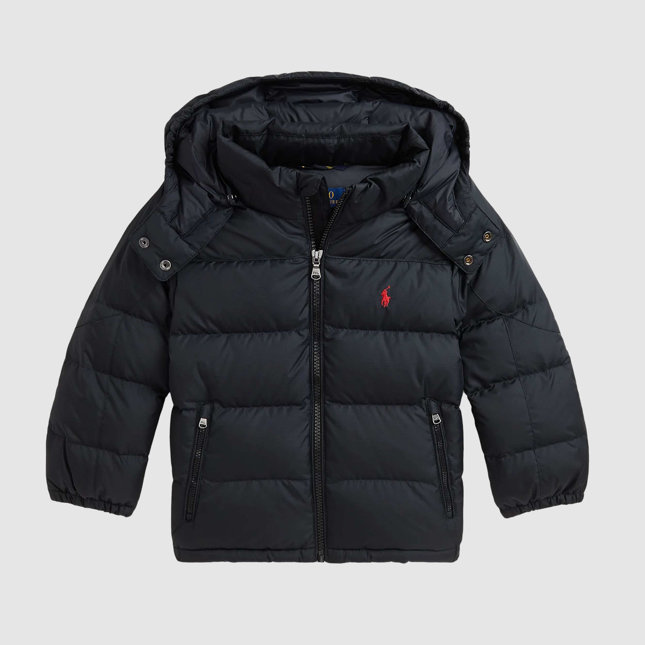 Piumino Nero Con Logo Rosso Firmato RALPH LAUREN - annameglio.com abbigliamento moda
