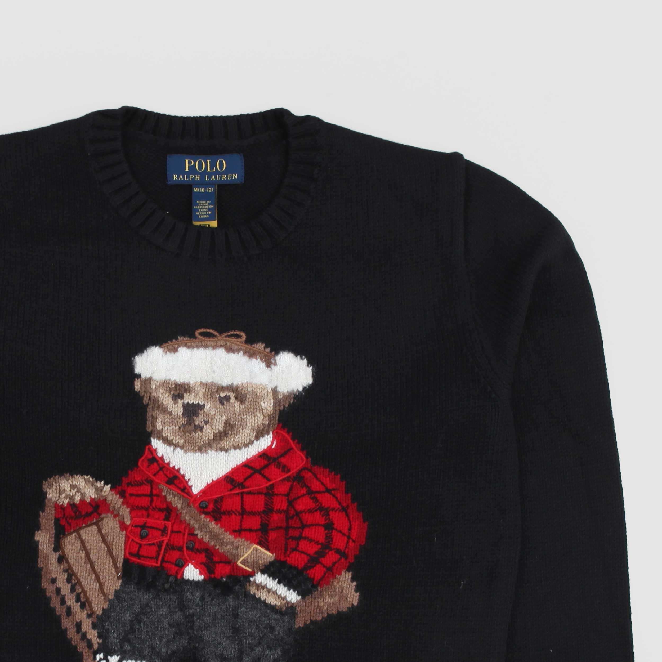 Maglione Blu Con Stampa Orso By RALPH LAUREN - annameglio.com abbigliamento moda