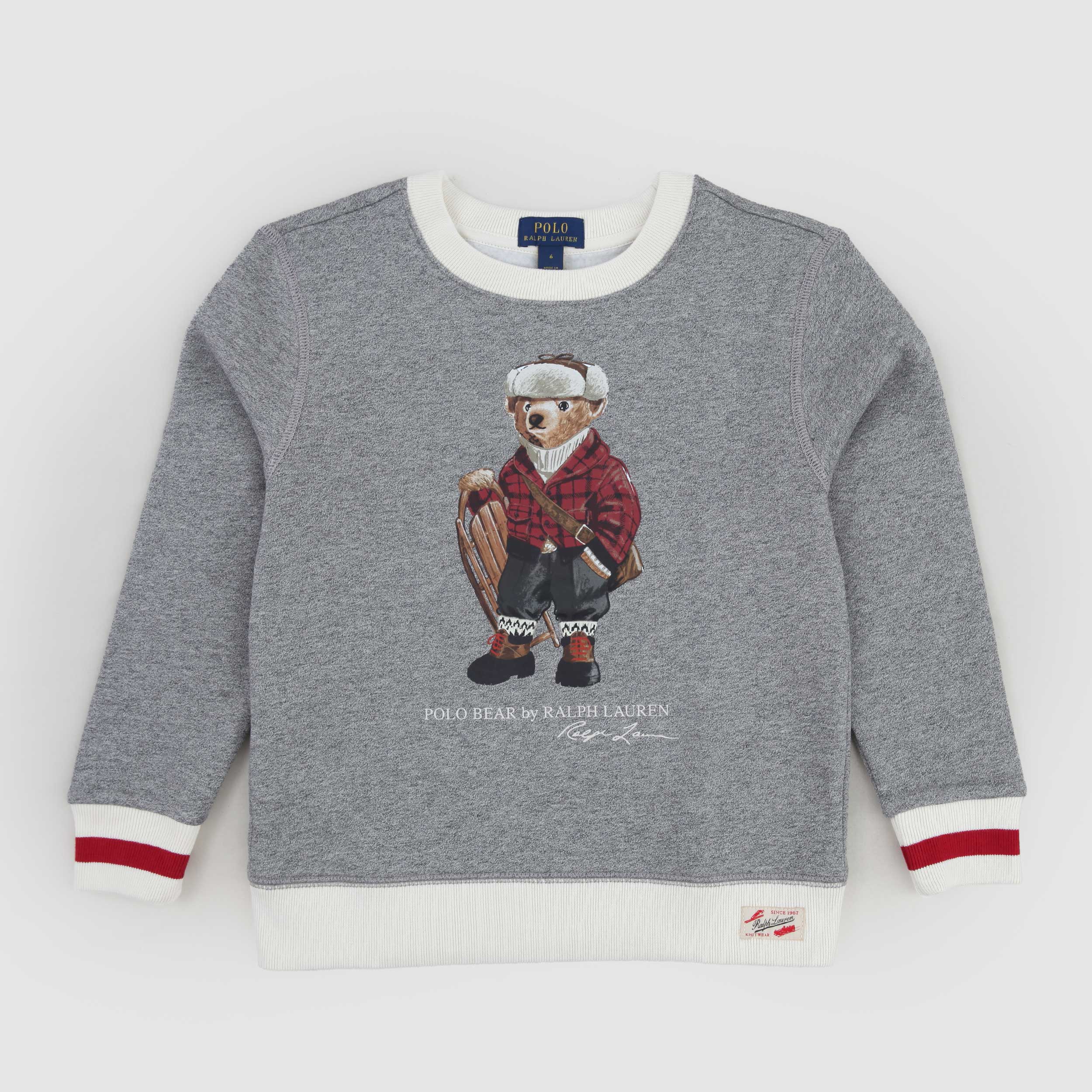 Felpa Grigia E Stampa Iconica Firmata RALPH LAUREN - annameglio.com abbigliamento moda