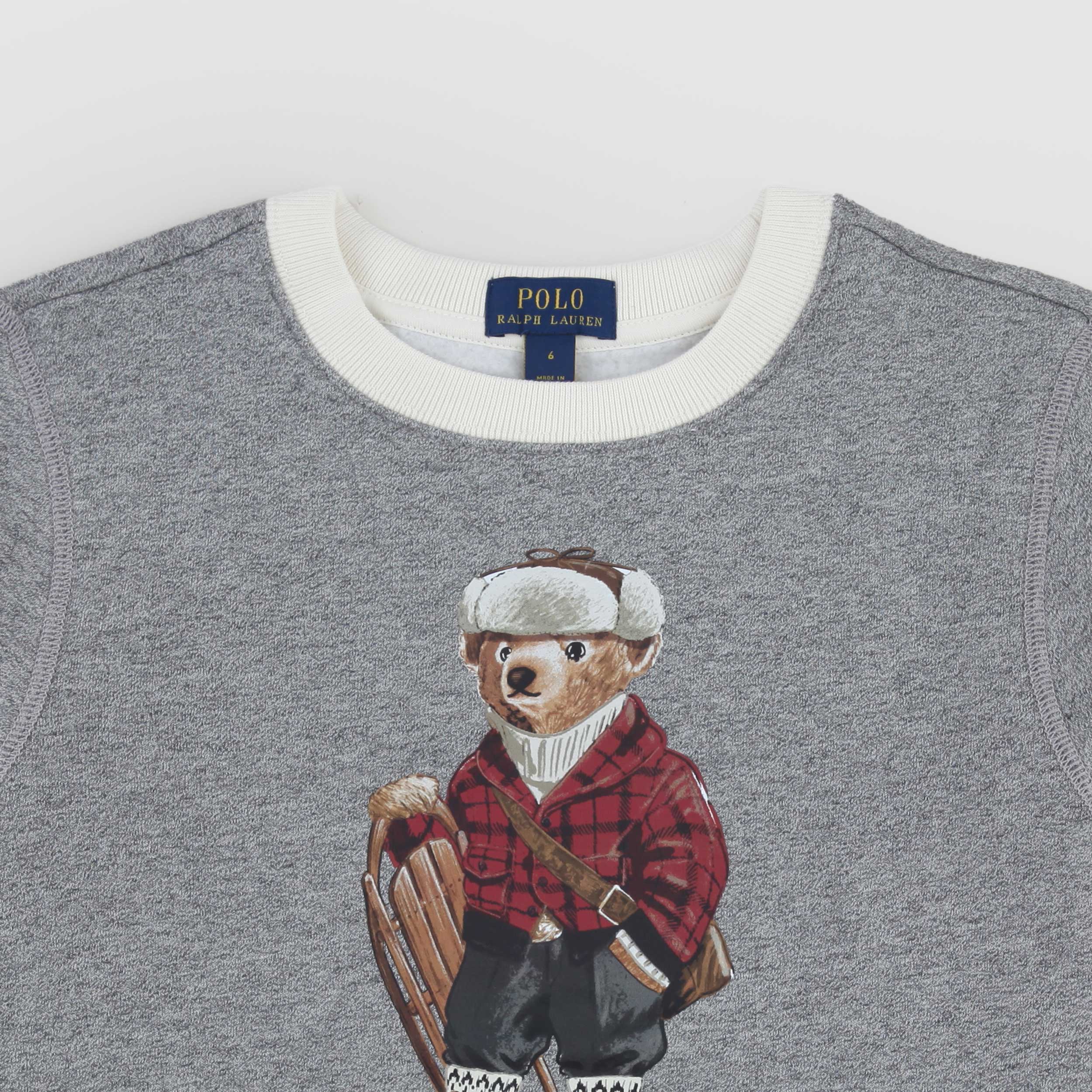 Felpa Grigia E Stampa Iconica Firmata RALPH LAUREN - annameglio.com abbigliamento moda