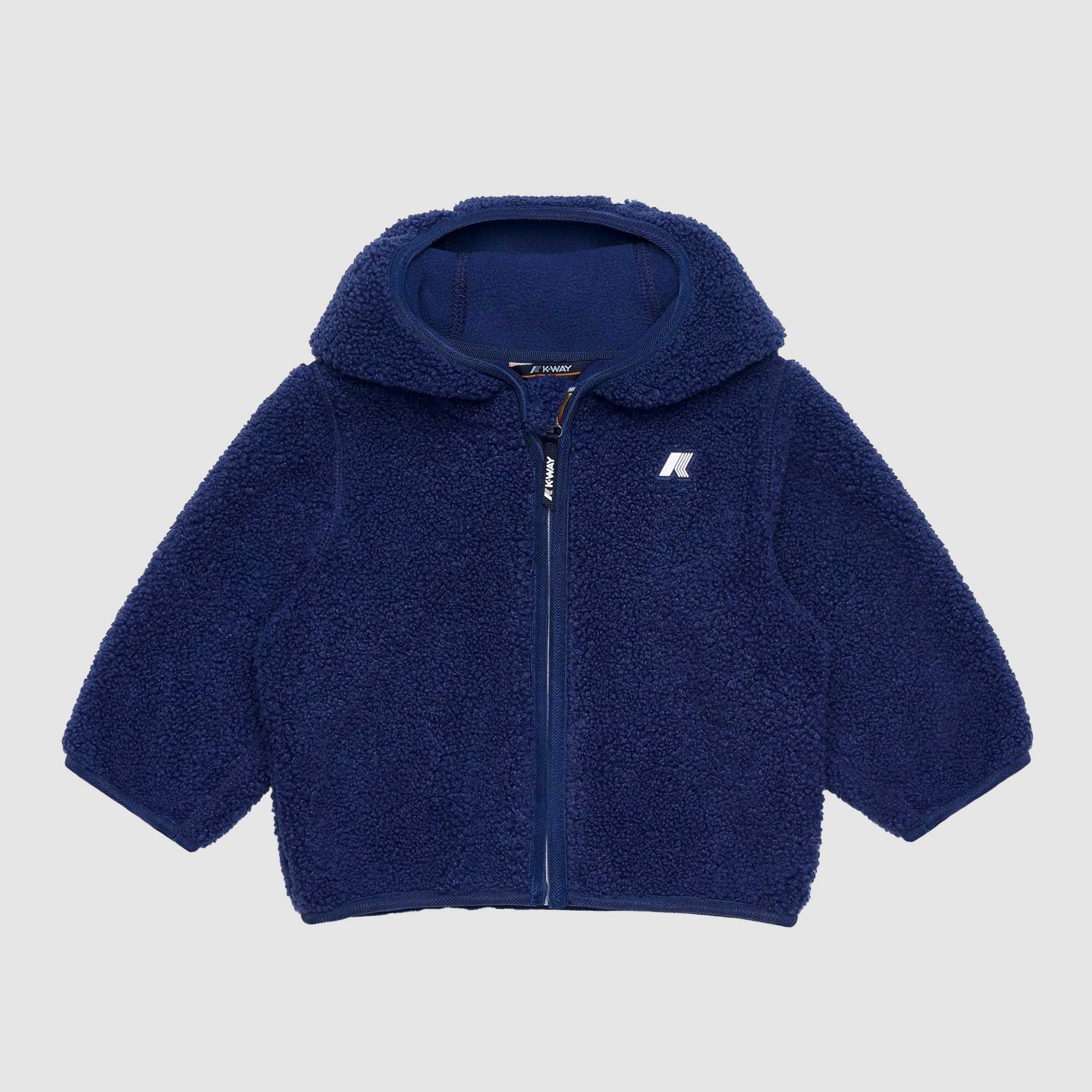 Felpa In Pile Blu Scuro E.Janne Firmata K-Way - annameglio.com abbigliamento moda