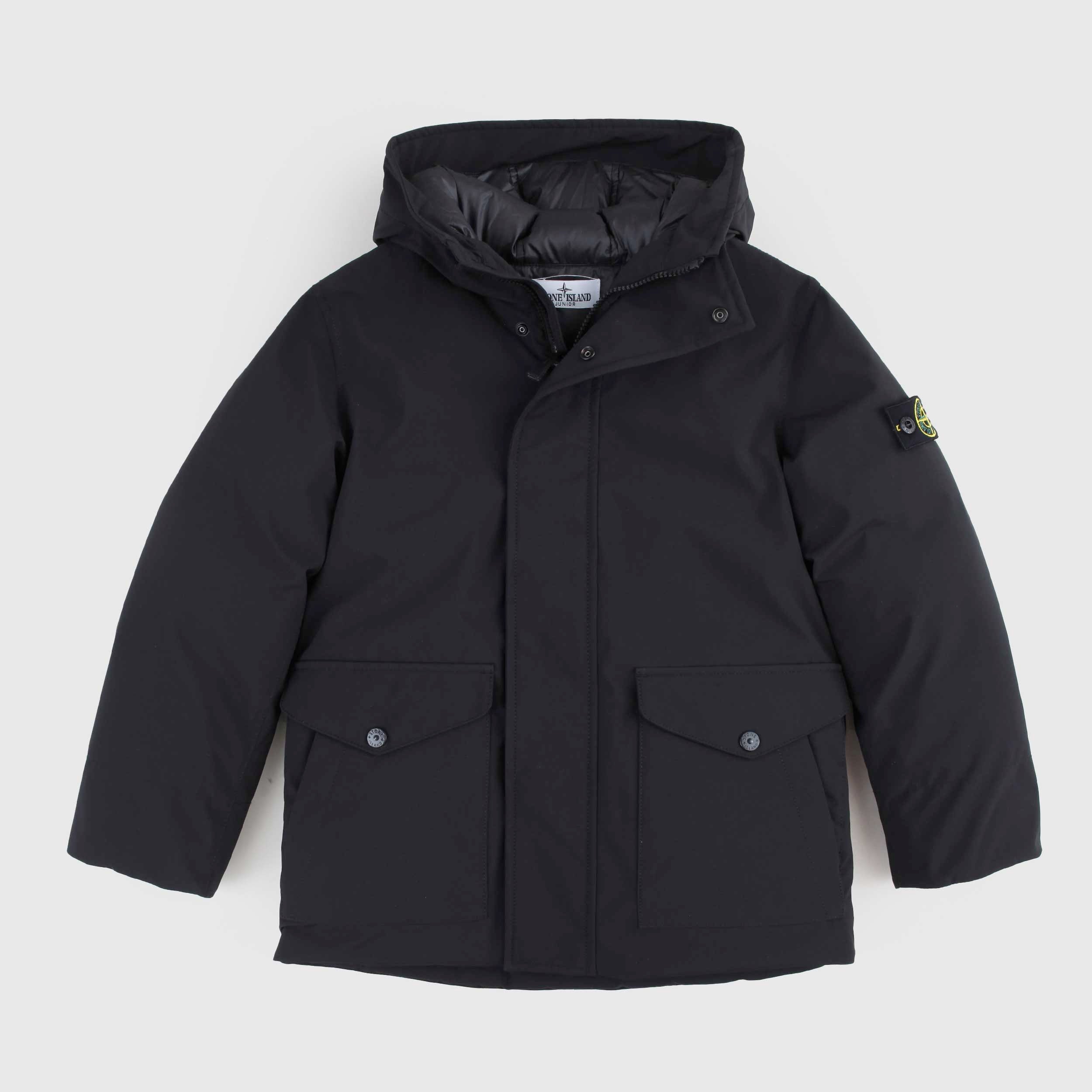 Giubbino Nero Con Targhetta By STONE ISLAND