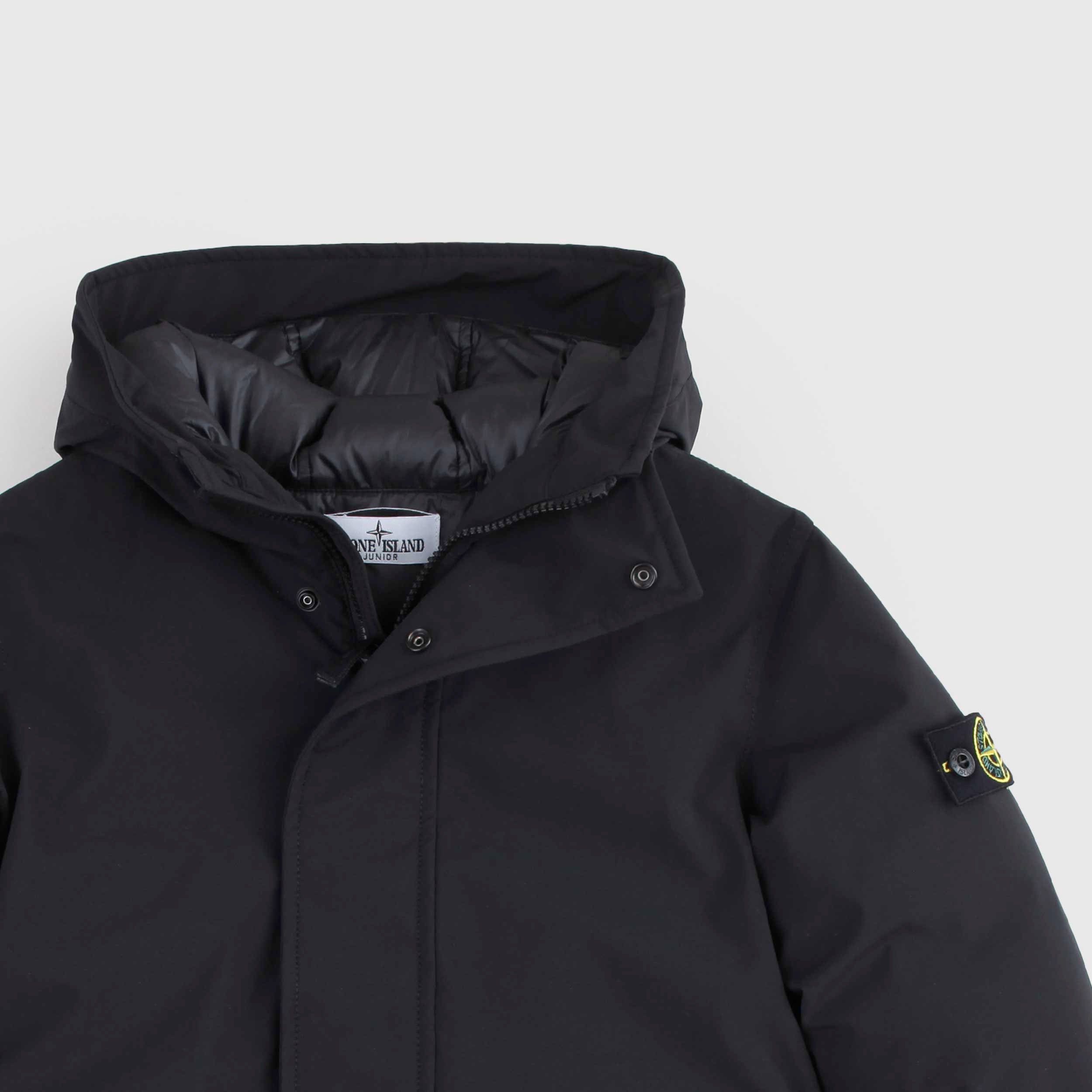 Giubbino Nero Con Targhetta By STONE ISLAND