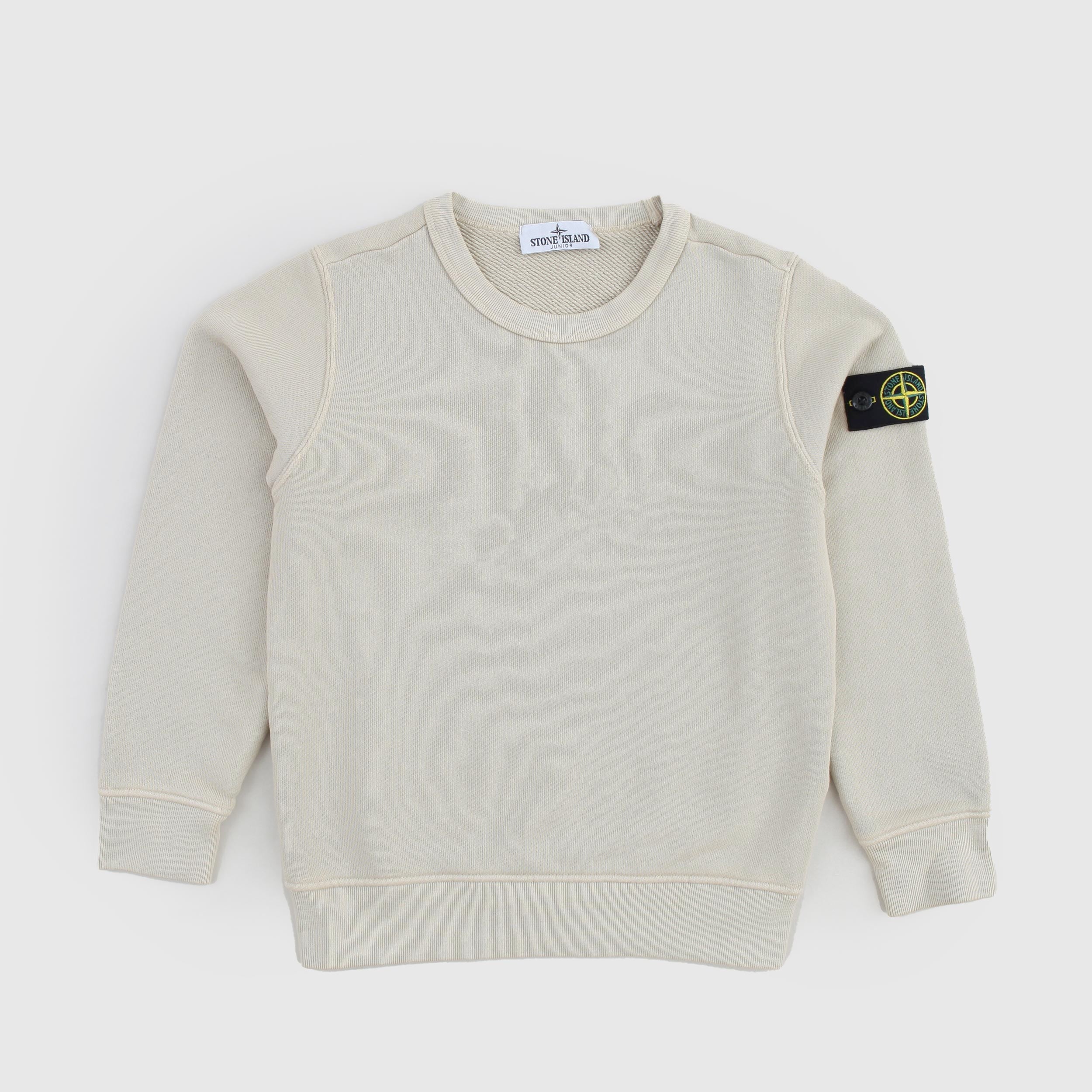 Felpa Panna Con Targhetta Firmata STONE ISLAND - annameglio.com abbigliamento moda