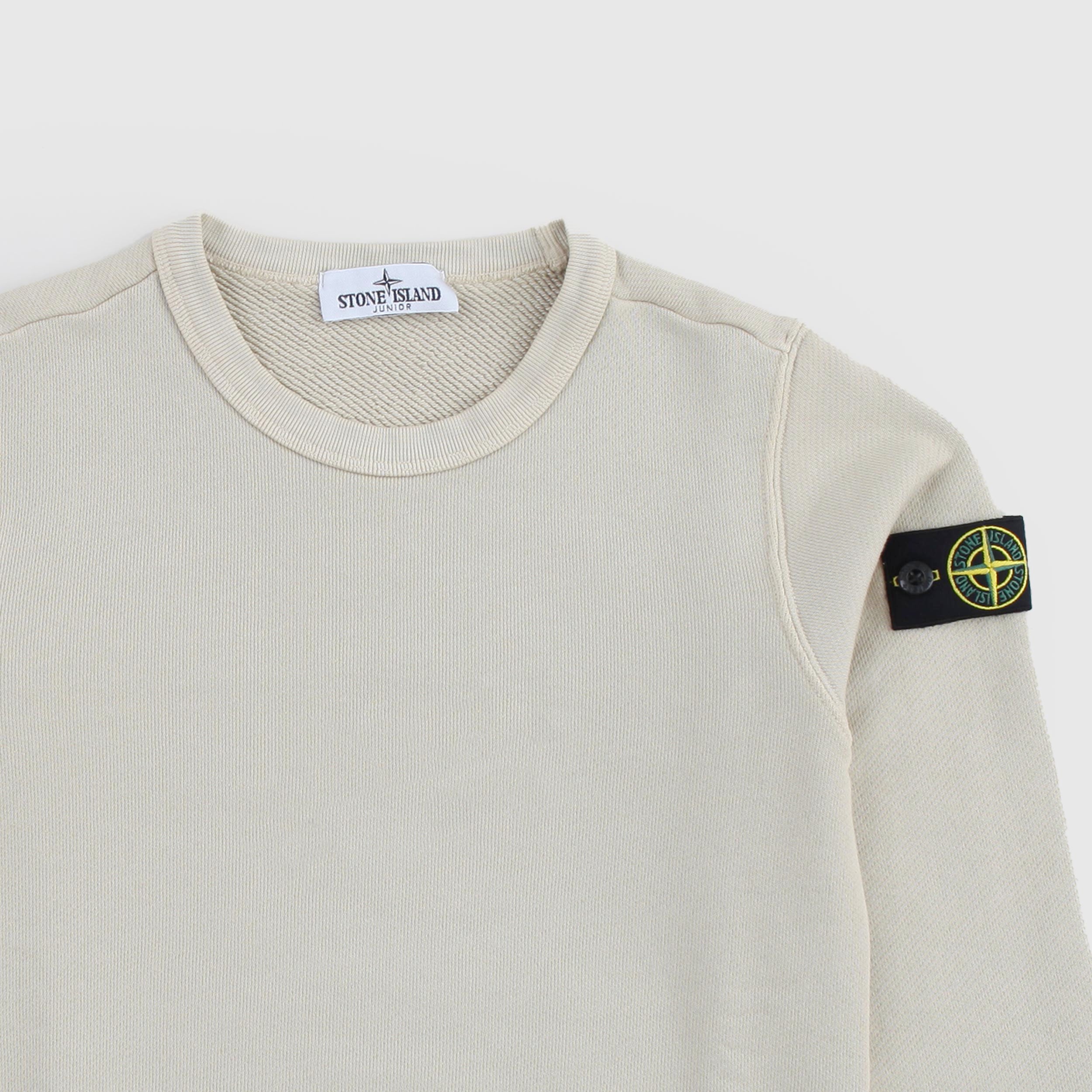 Felpa Panna Con Targhetta Firmata STONE ISLAND - annameglio.com abbigliamento moda