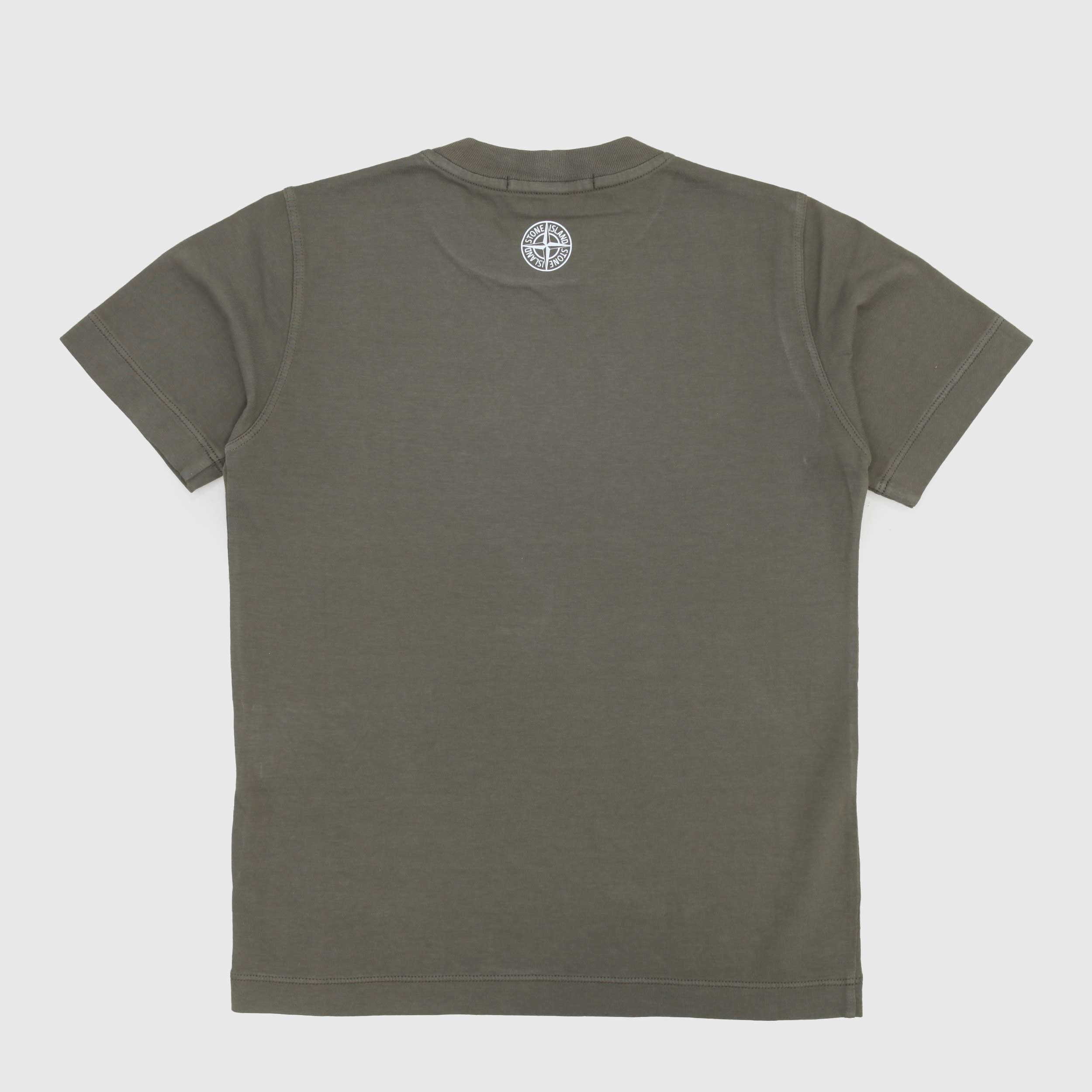 T-shirt Verde Con Logo Bianco Firmata STONE ISLAND - annameglio.com abbigliamento moda