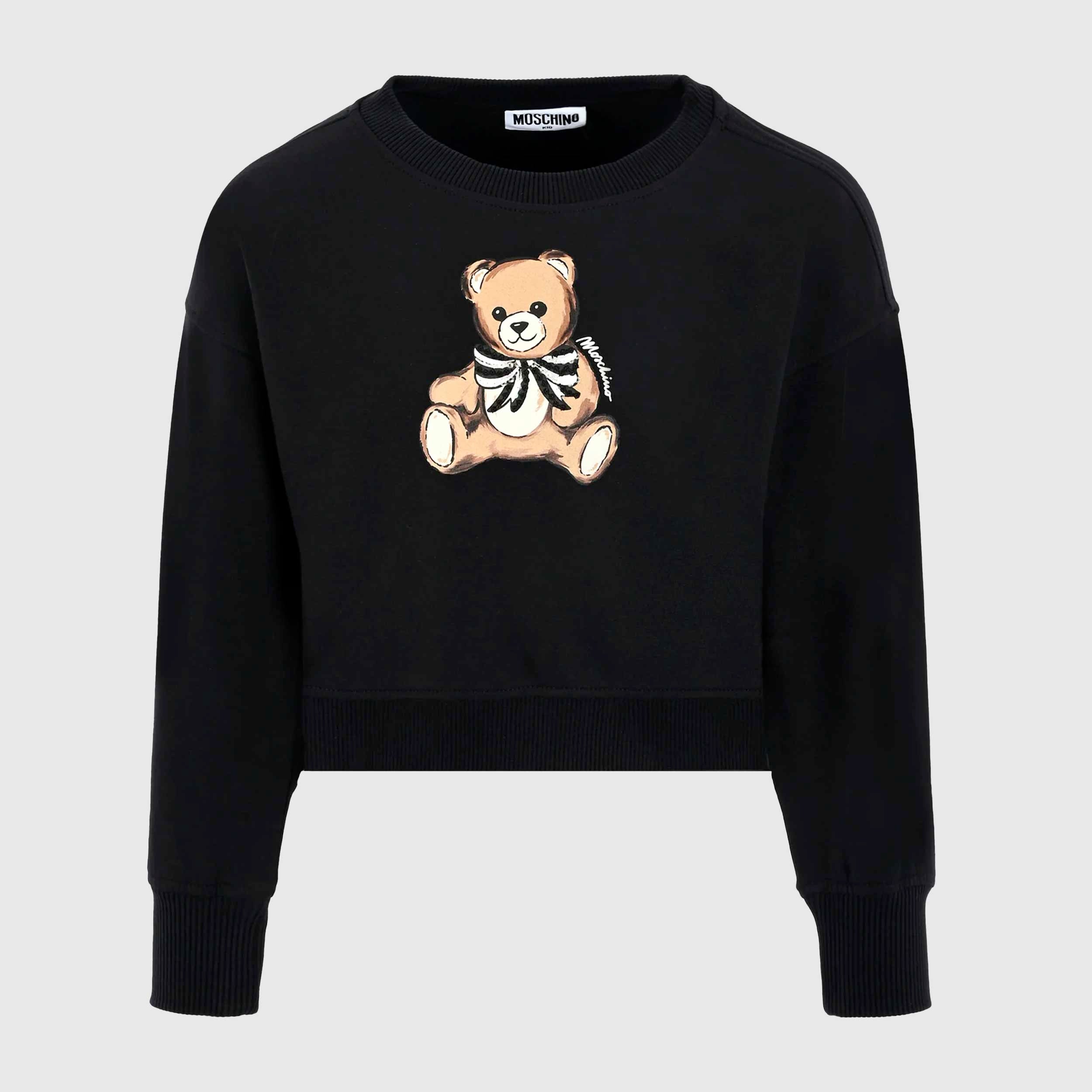 Felpa Crop Con Paillettes Firmata MOSCHINO - annameglio.com abbigliamento moda