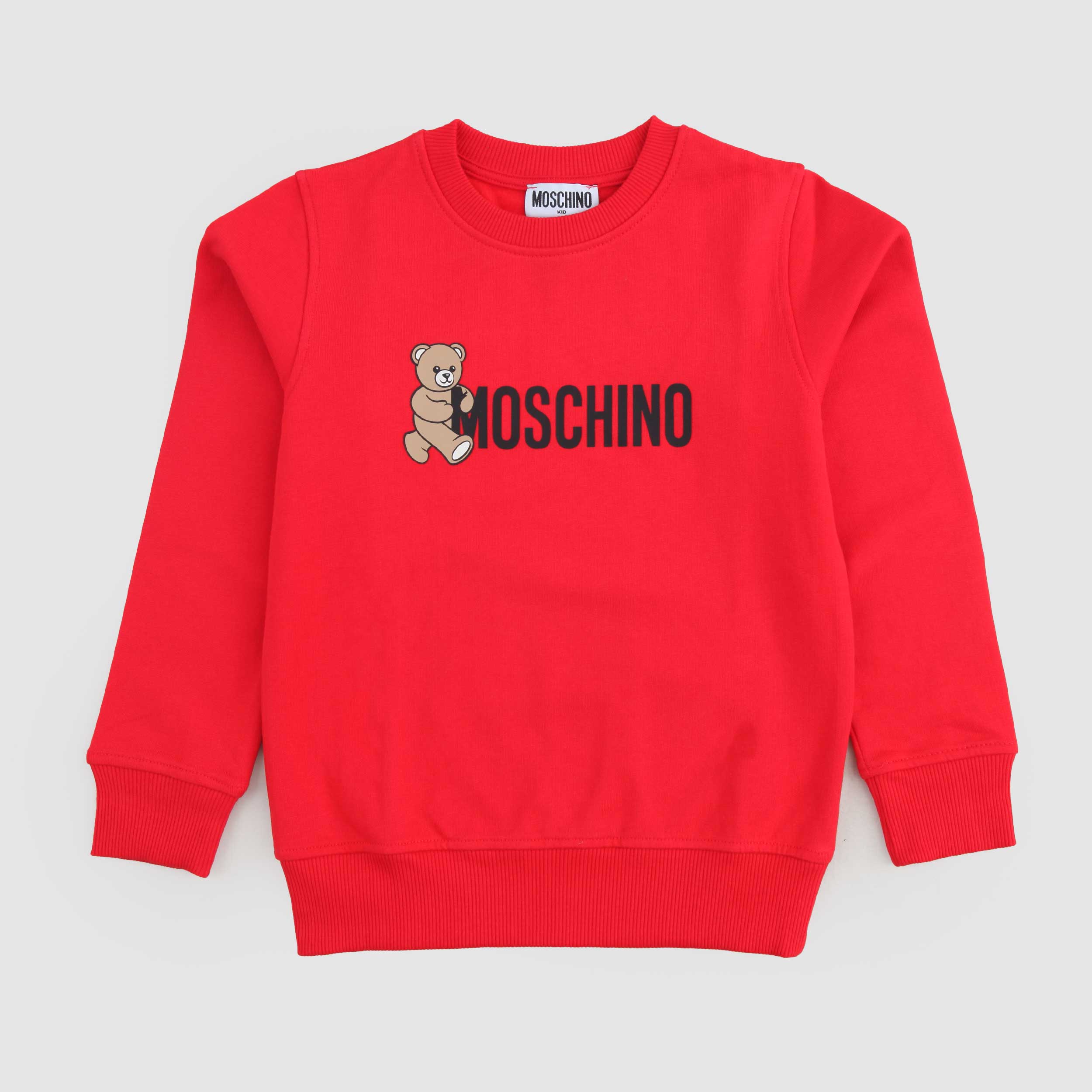 Felpa Rossa Con Logo E Orso Firmata MOSCHINO - annameglio.com abbigliamento moda