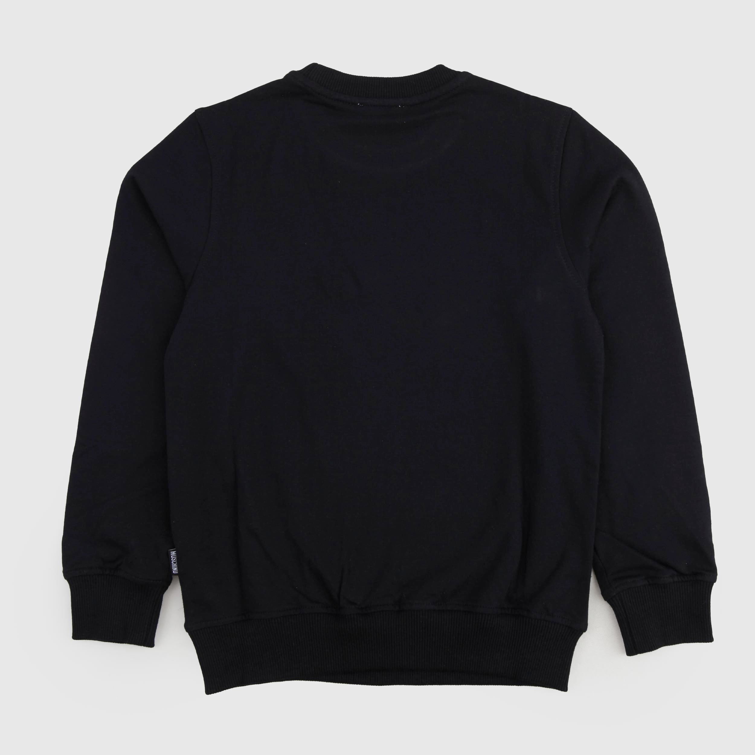 Felpa Nera Con Ricamo Firmato MOSCHINO - annameglio.com abbigliamento moda