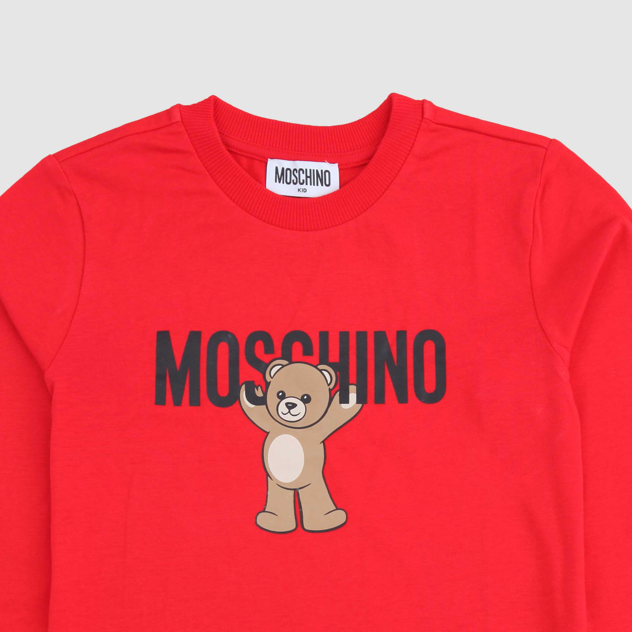 T-shirt A Maniche Lunghe Rossa Firmata MOSCHINO - annameglio.com abbigliamento moda