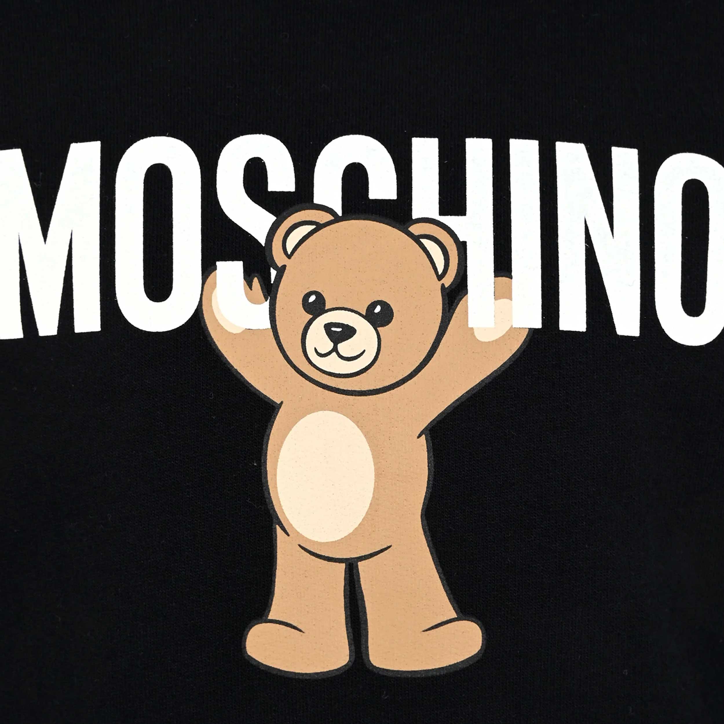 Felpa Nera Con Cappuccio E Teddy Firmata MOSCHINO - annameglio.com abbigliamento moda