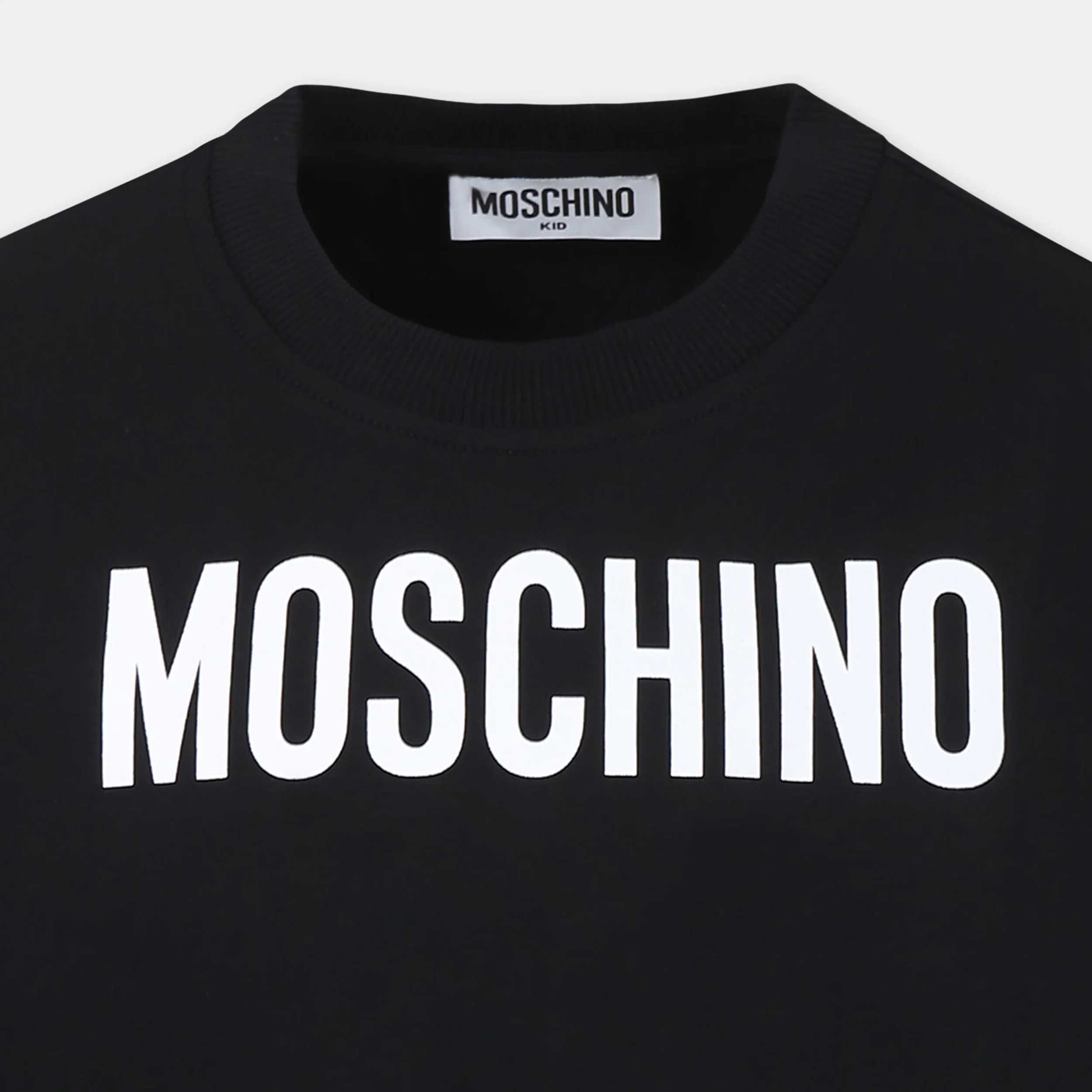Felpa Nera Con Logo Bianco Firmata MOSCHINO - annameglio.com abbigliamento moda