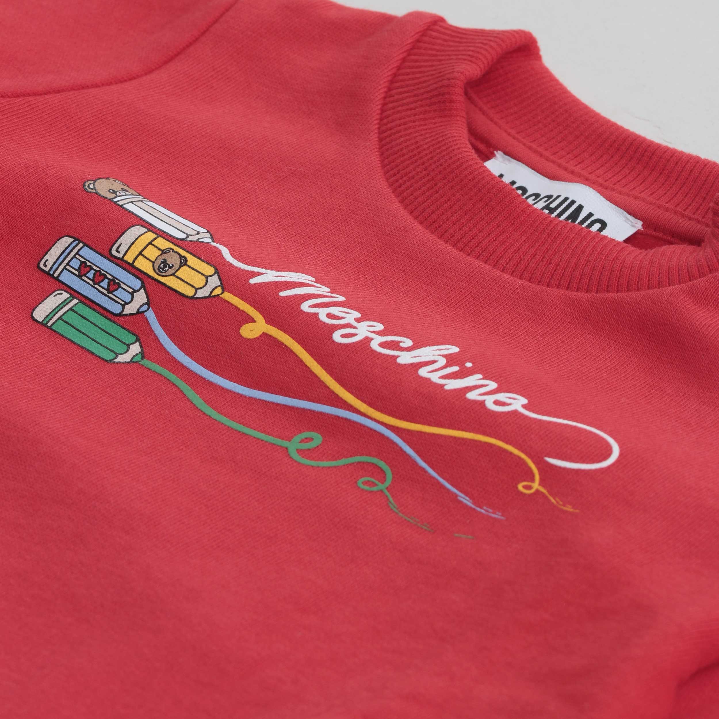 Felpa Rossa Con Logo Colorato Firmata MOSCHINO - annameglio.com abbigliamento moda