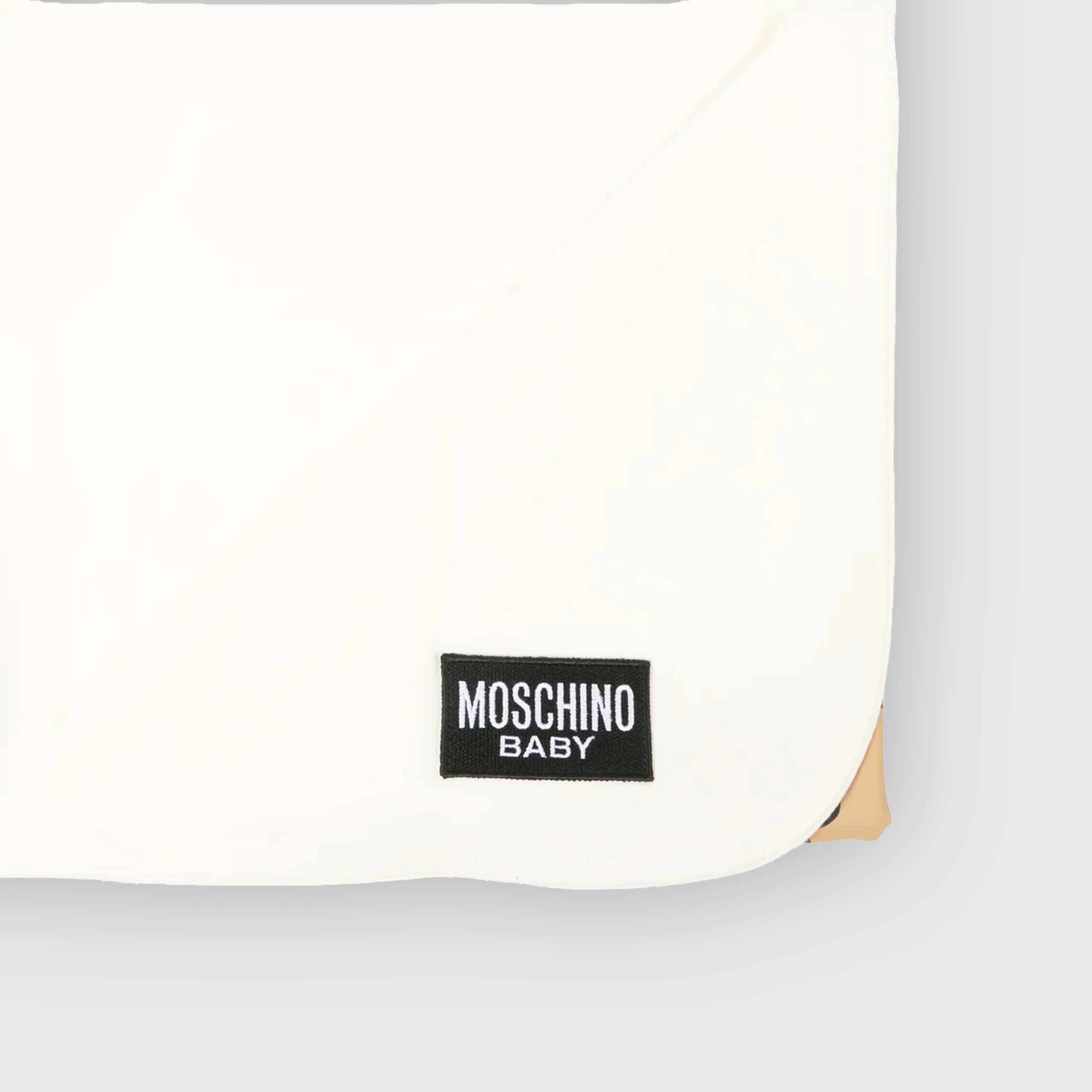 Coperta Bianca Con Stampa Teddy Firmata MOSCHINO - annameglio.com abbigliamento moda