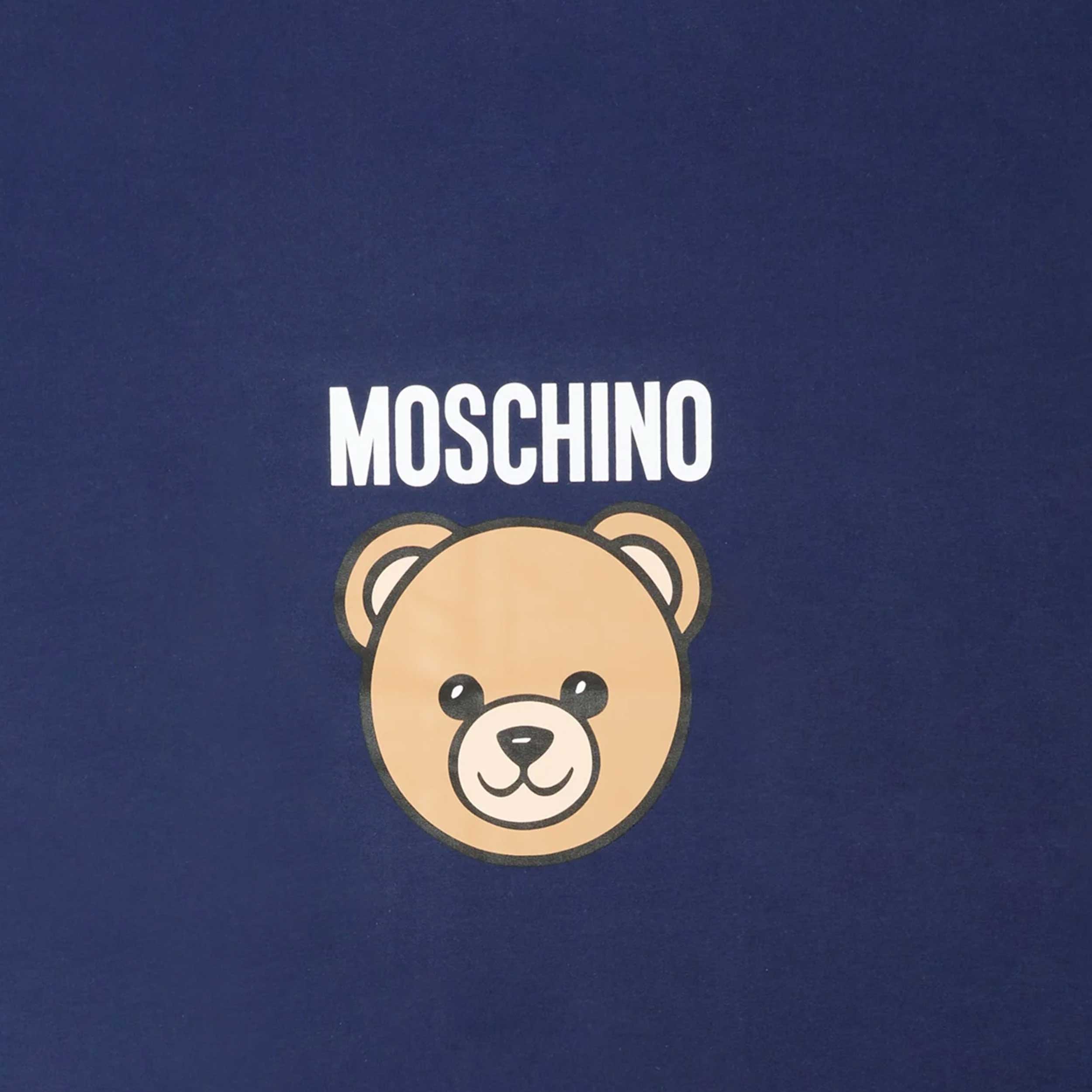 Coperta Blu Con Stampa Teddy Firmata Moschino - annameglio.com abbigliamento moda