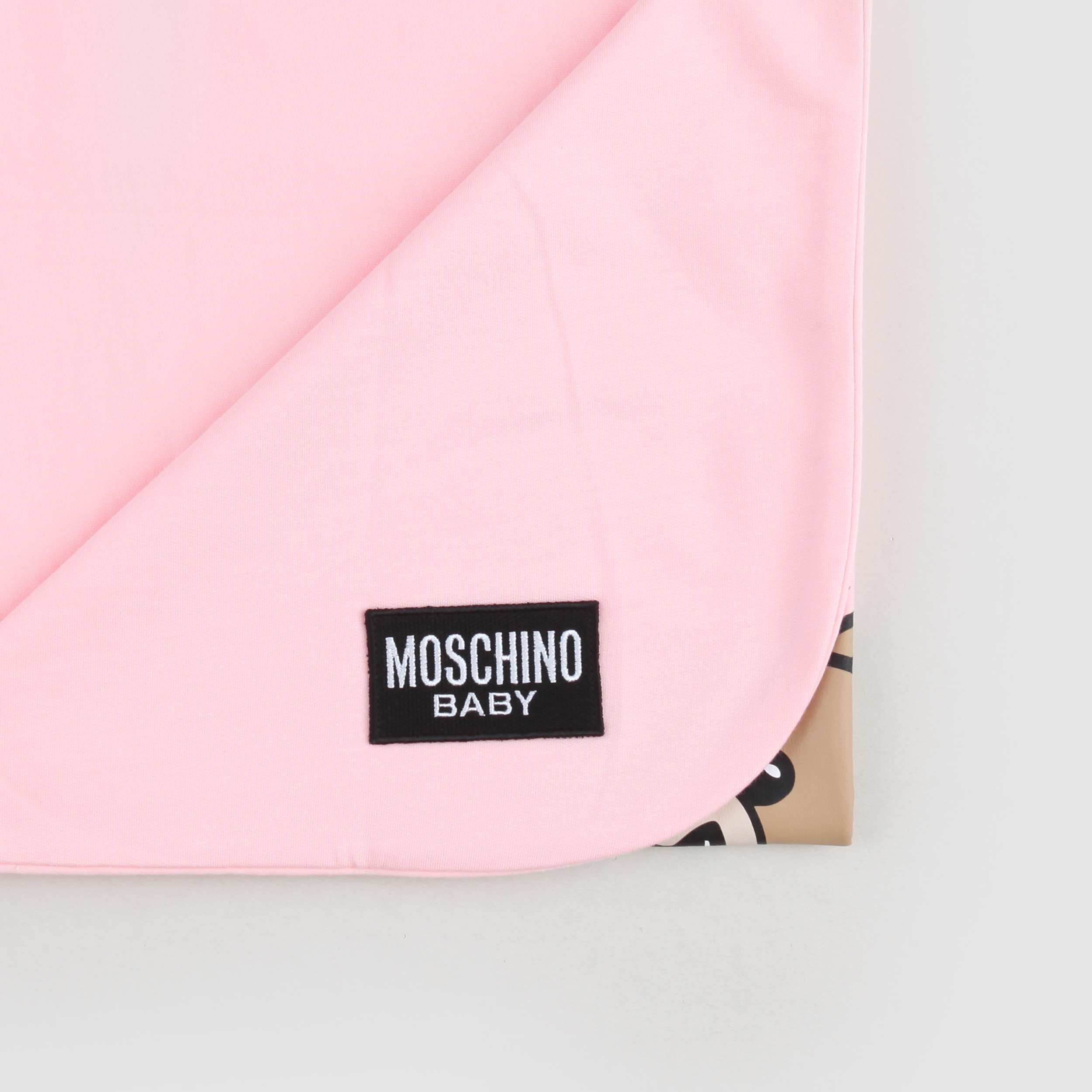 Copertina Rosa Con Stampa Logo Firmata MOSCHINO - annameglio.com abbigliamento moda