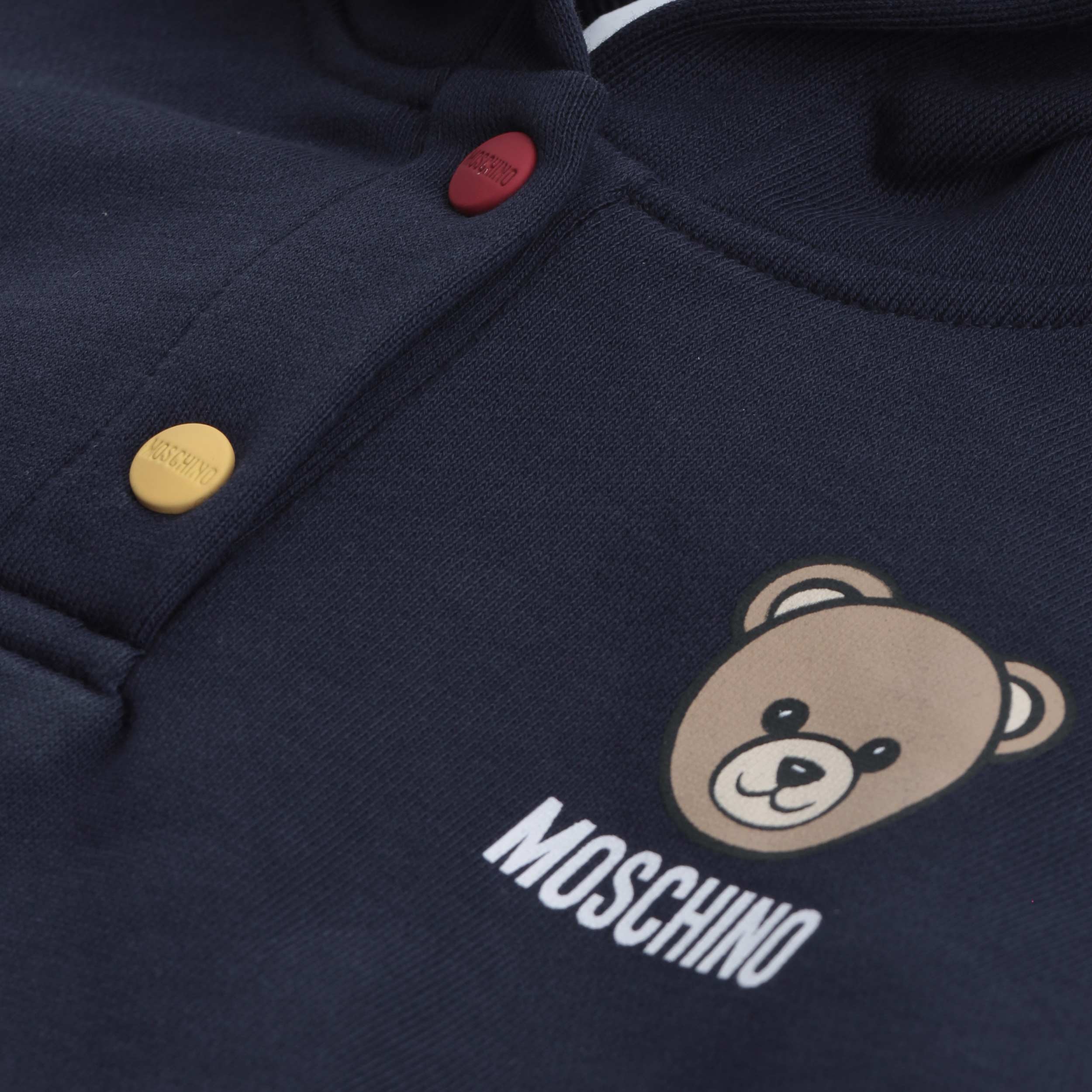 Felpa Blu Con Bottoni Colorati Firmata MOSCHINO - annameglio.com abbigliamento moda