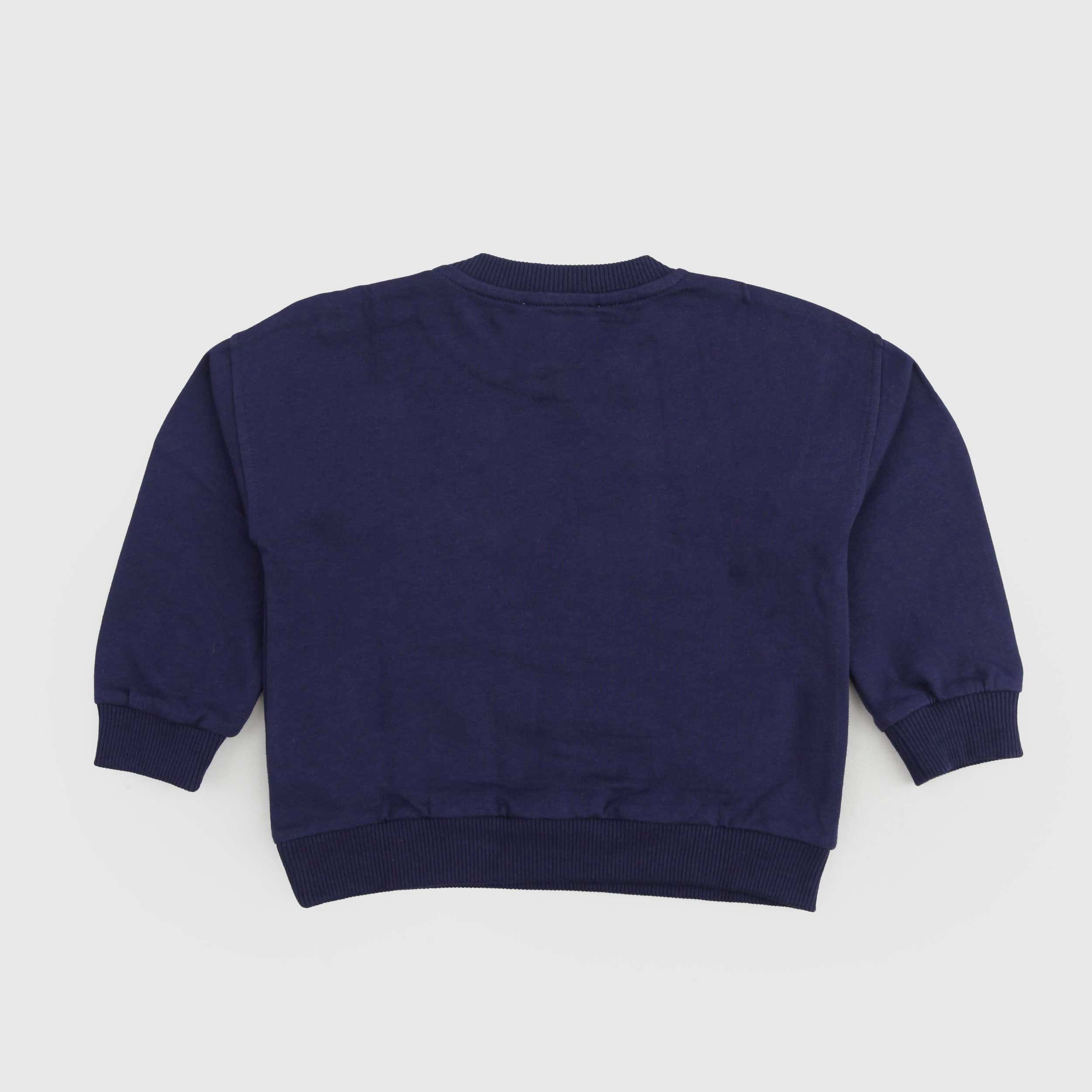 Felpa Blu Con Stampa Multicolore MOSCHINO - annameglio.com abbigliamento moda