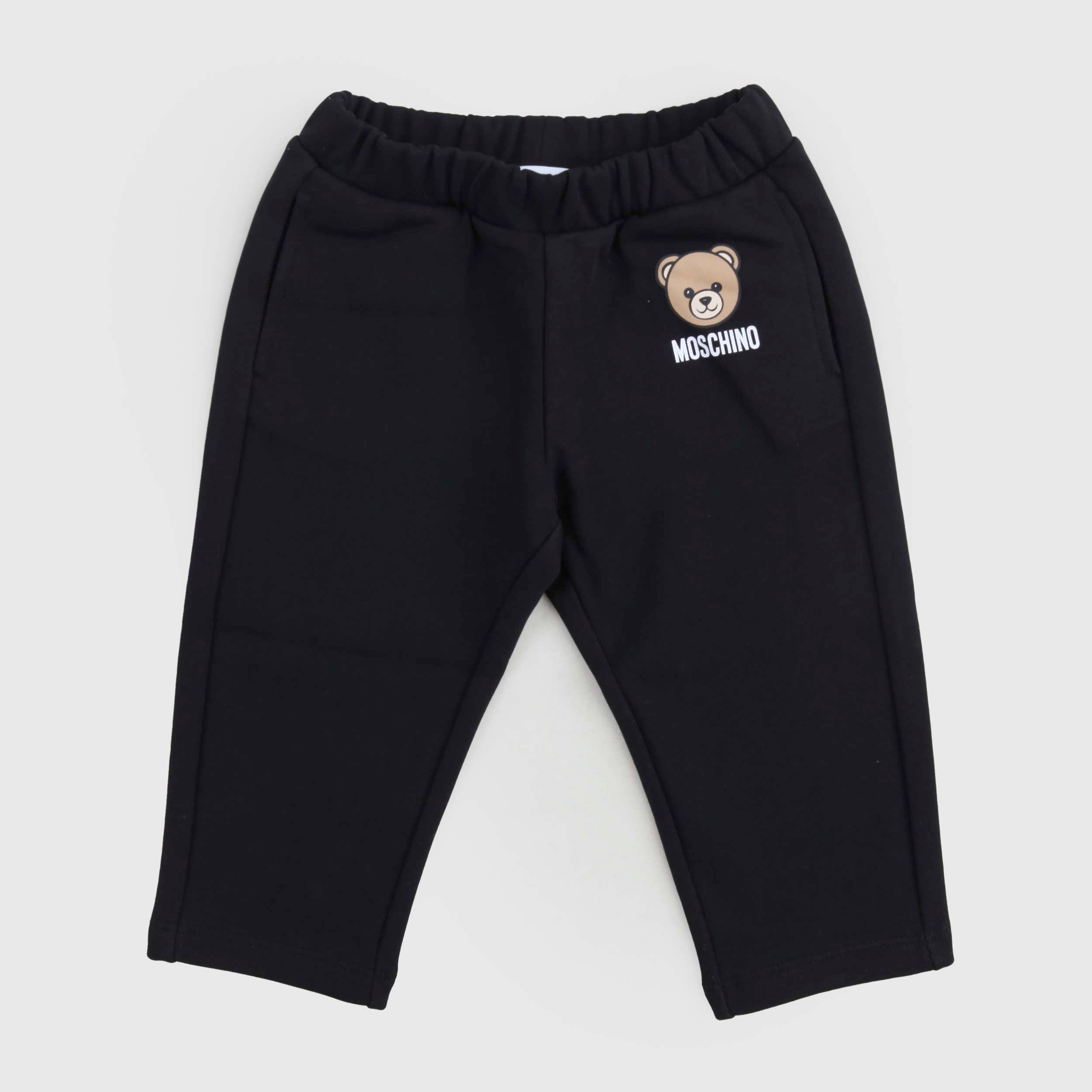 Pantalone Nero Con Logo Firmato MOSCHINO - annameglio.com abbigliamento moda