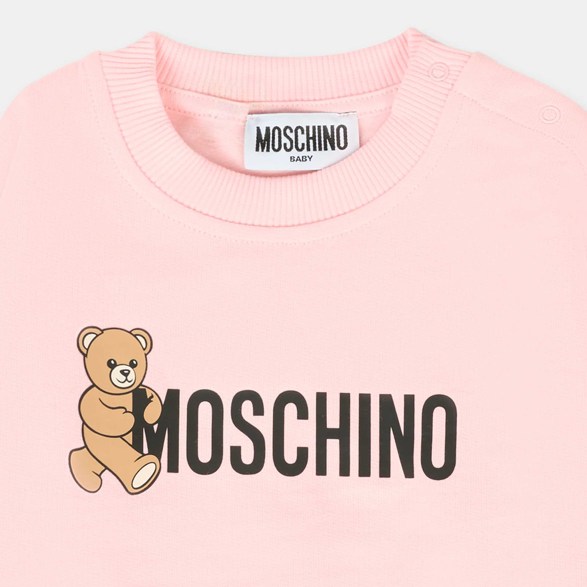 Felpa Rosa Con Logo E Orso Firmata MOSCHINO - annameglio.com abbigliamento moda