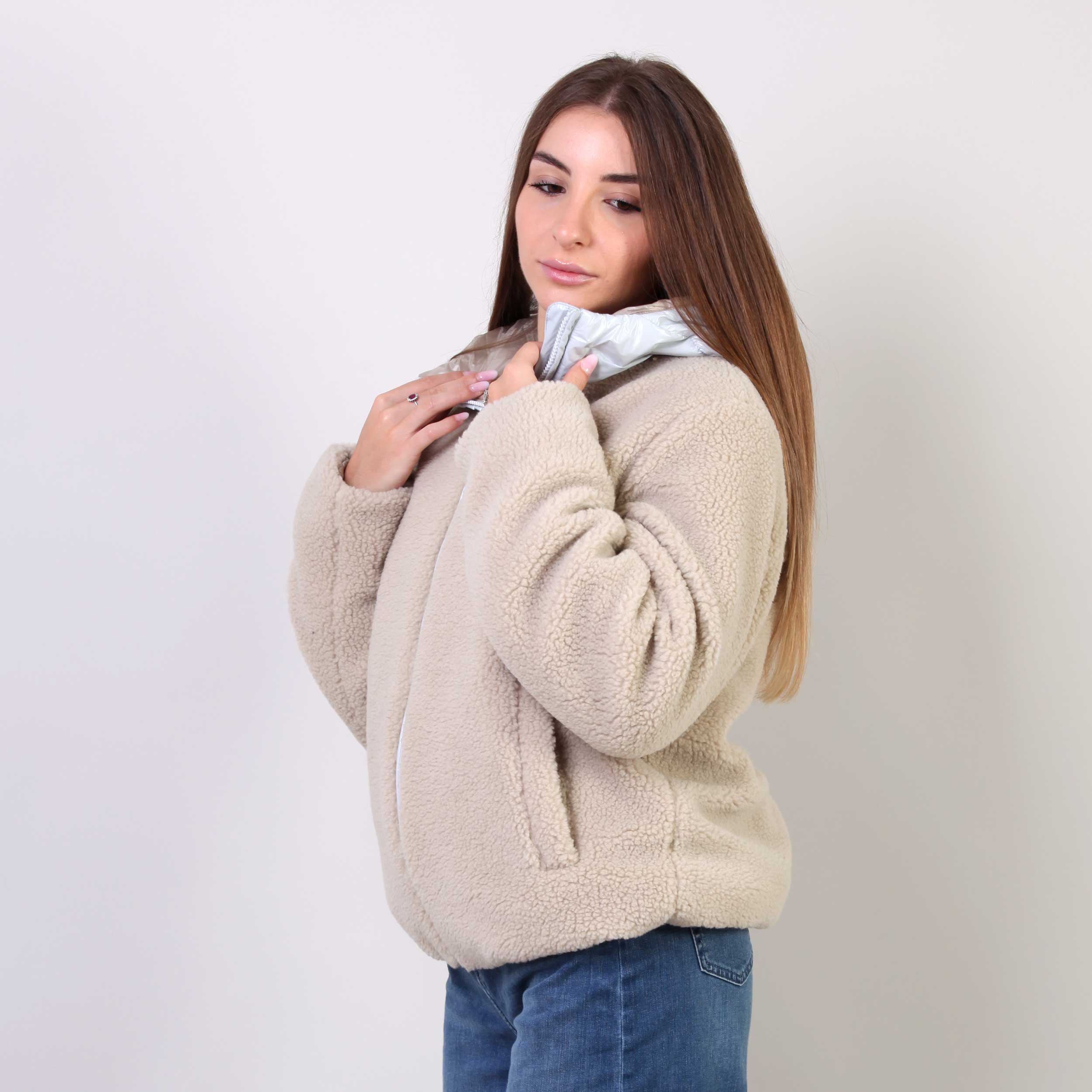 Giacca Imbottita Beige E Celeste Firmata HERNO - annameglio.com abbigliamento moda