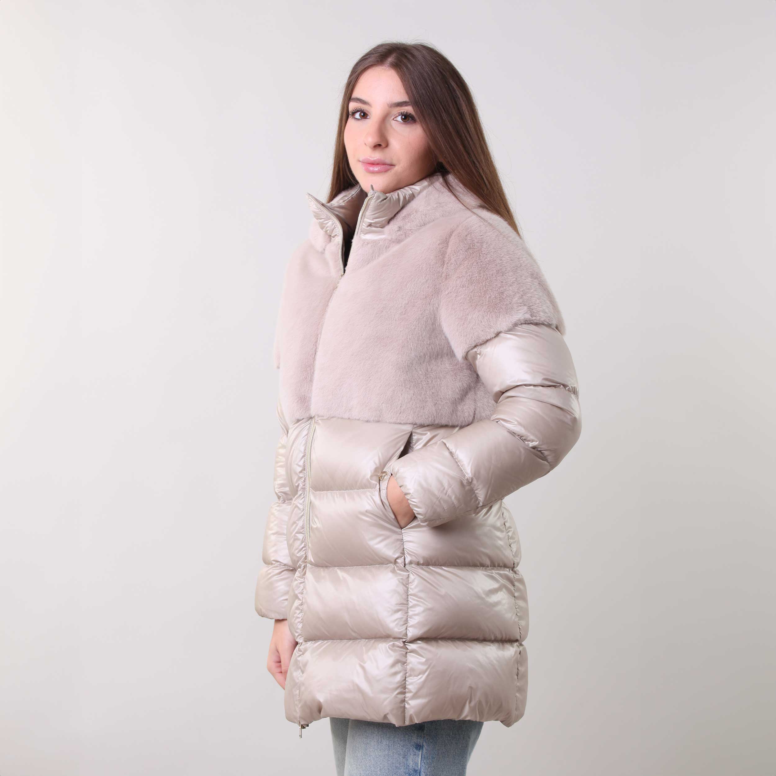 Piumino Rosa Con Pelliccia Inferiore Firmato HERNO - annameglio.com abbigliamento moda