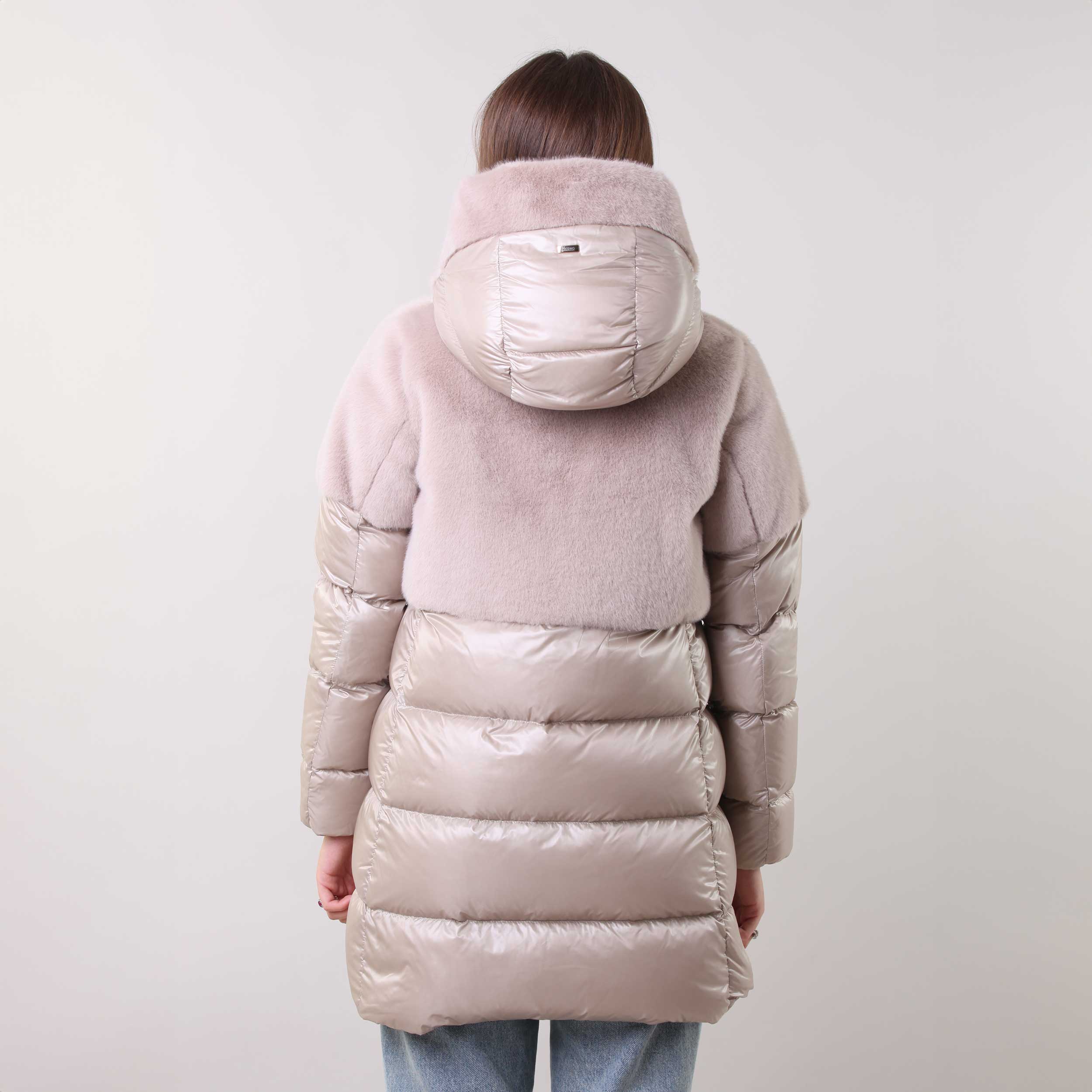 Piumino Rosa Con Pelliccia Inferiore Firmato HERNO - annameglio.com abbigliamento moda
