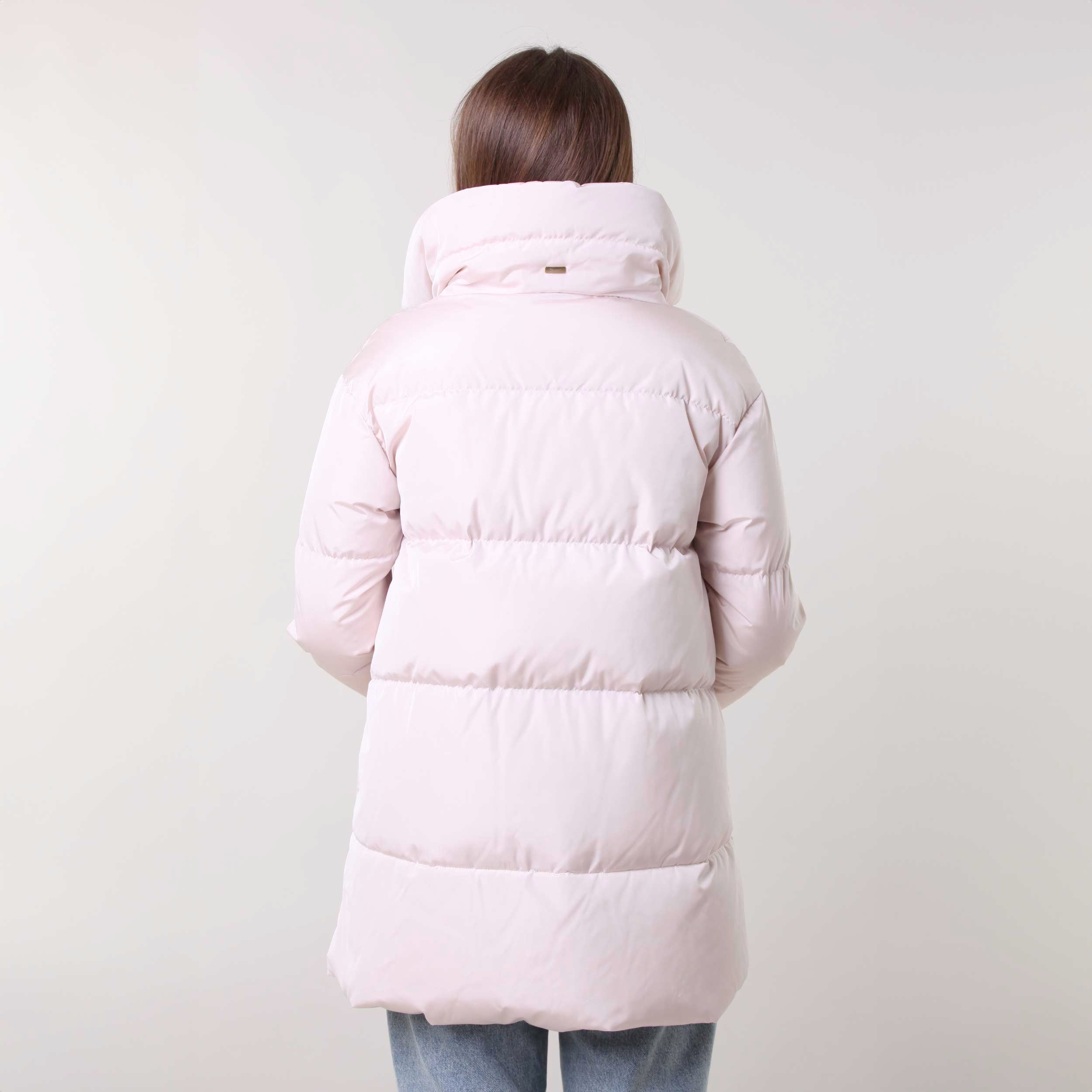 Piumino Lungo Rosa Con Zip Firmato HERNO - annameglio.com abbigliamento moda