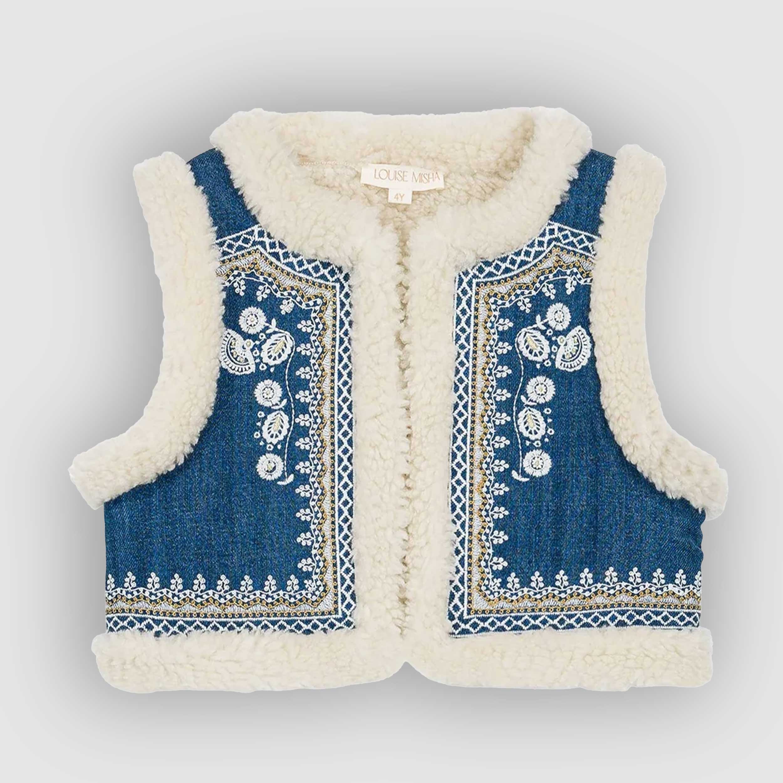 Gilet Librana Blu E Crema Firmata LOUISE MISHA - annameglio.com abbigliamento moda