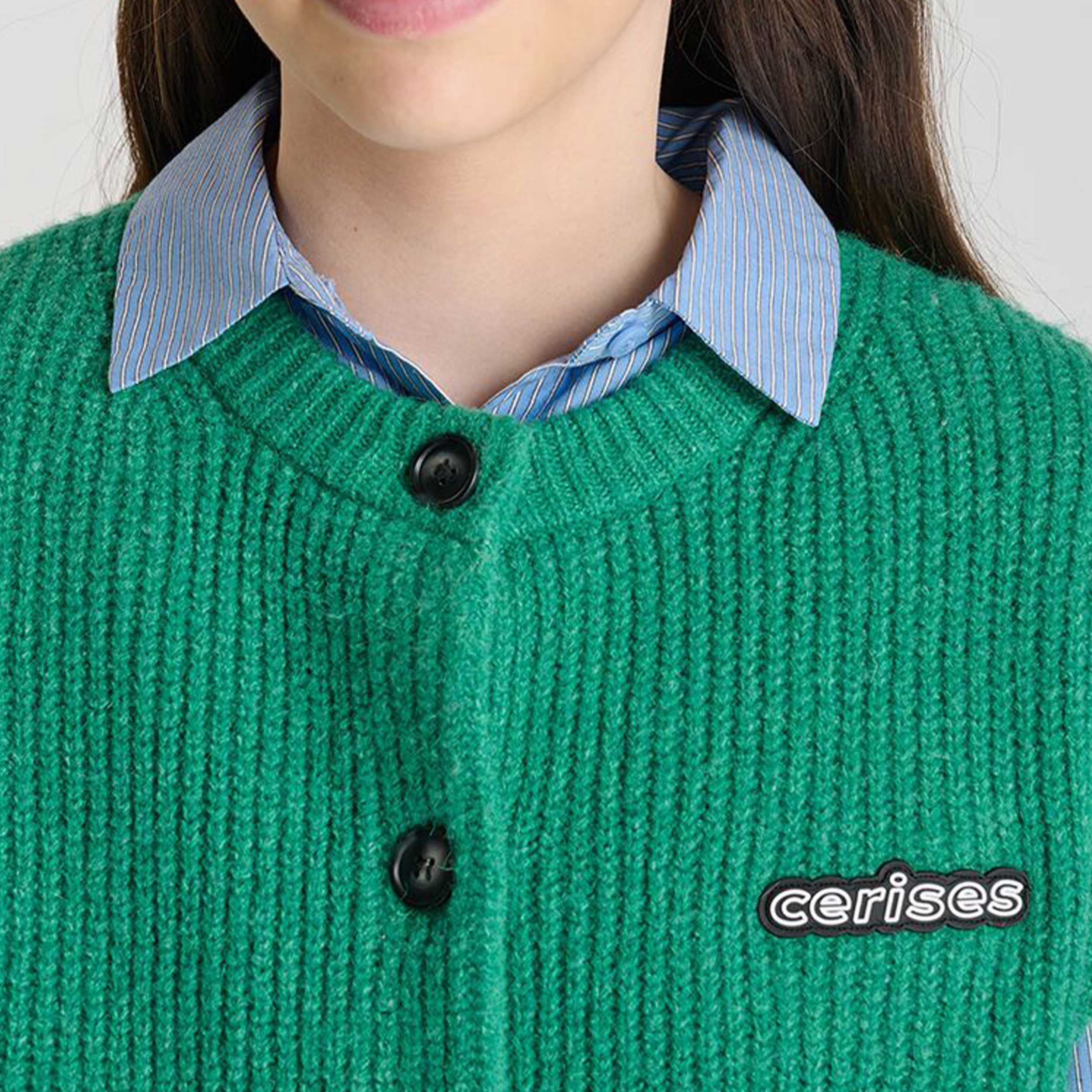 Gilet Verde Con Toppa Firmato LE TEMPS DES CERISES - annameglio.com abbigliamento moda