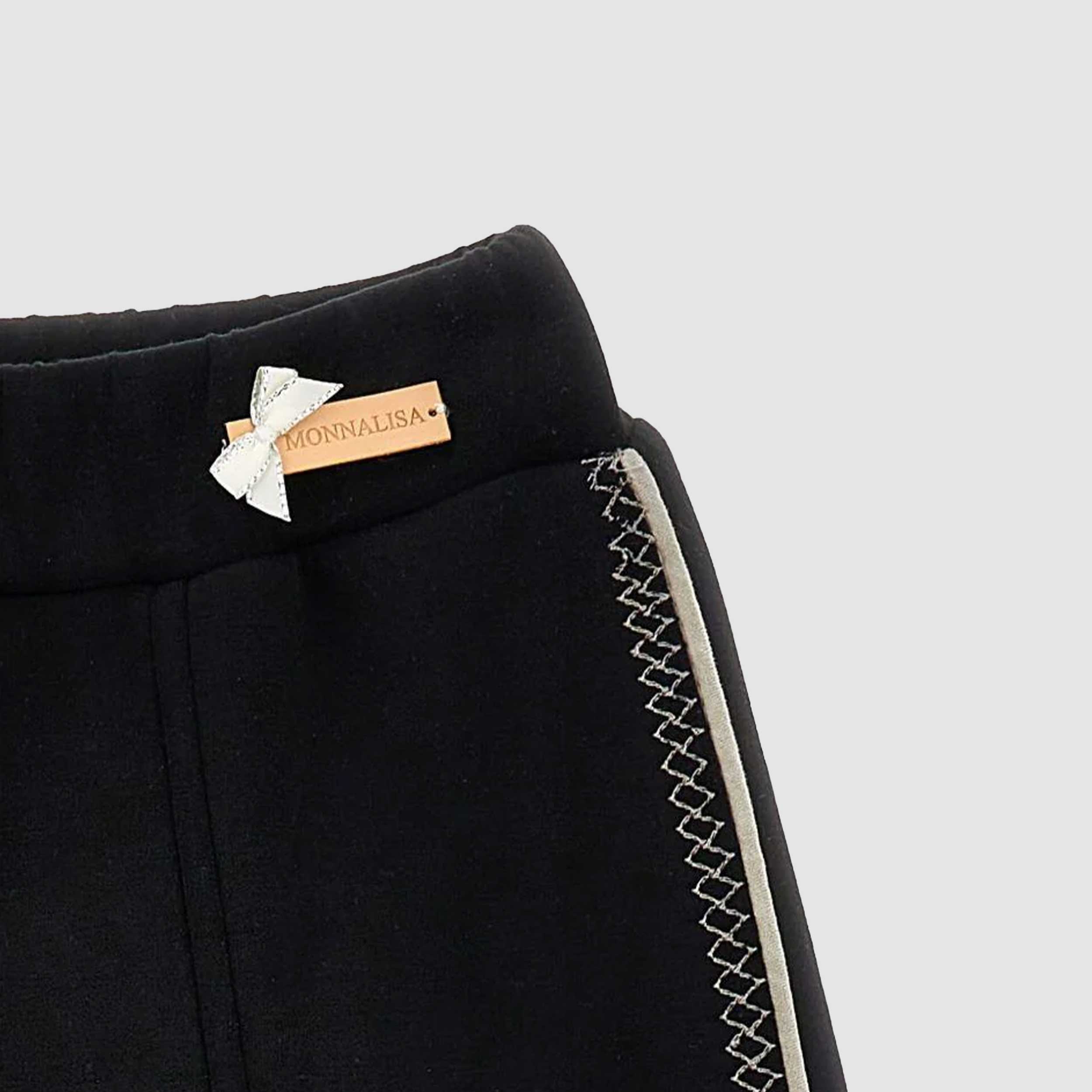 Pantaloni Neri Con Logo Firmati MONNALISA - annameglio.com abbigliamento moda