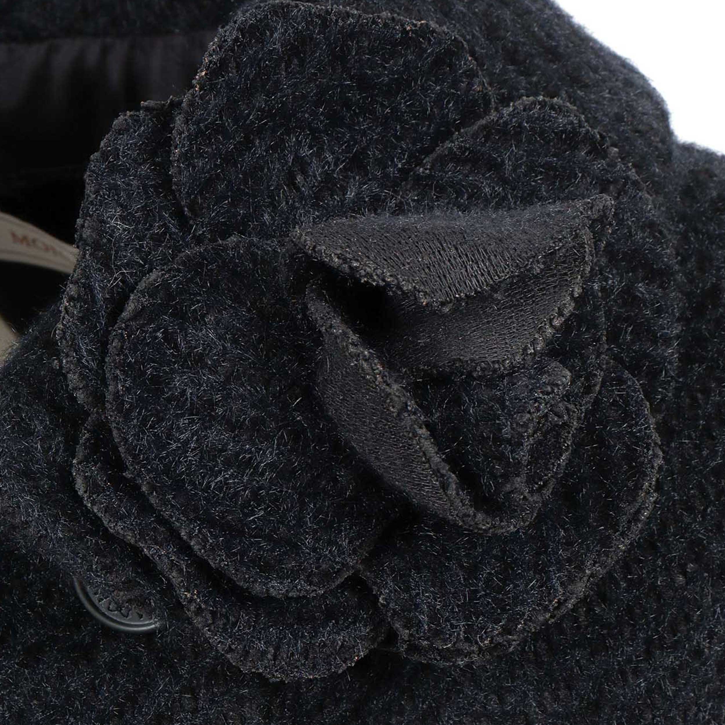 Cappotto Nero Con Fiore Firmato MONNALISA - annameglio.com abbigliamento moda