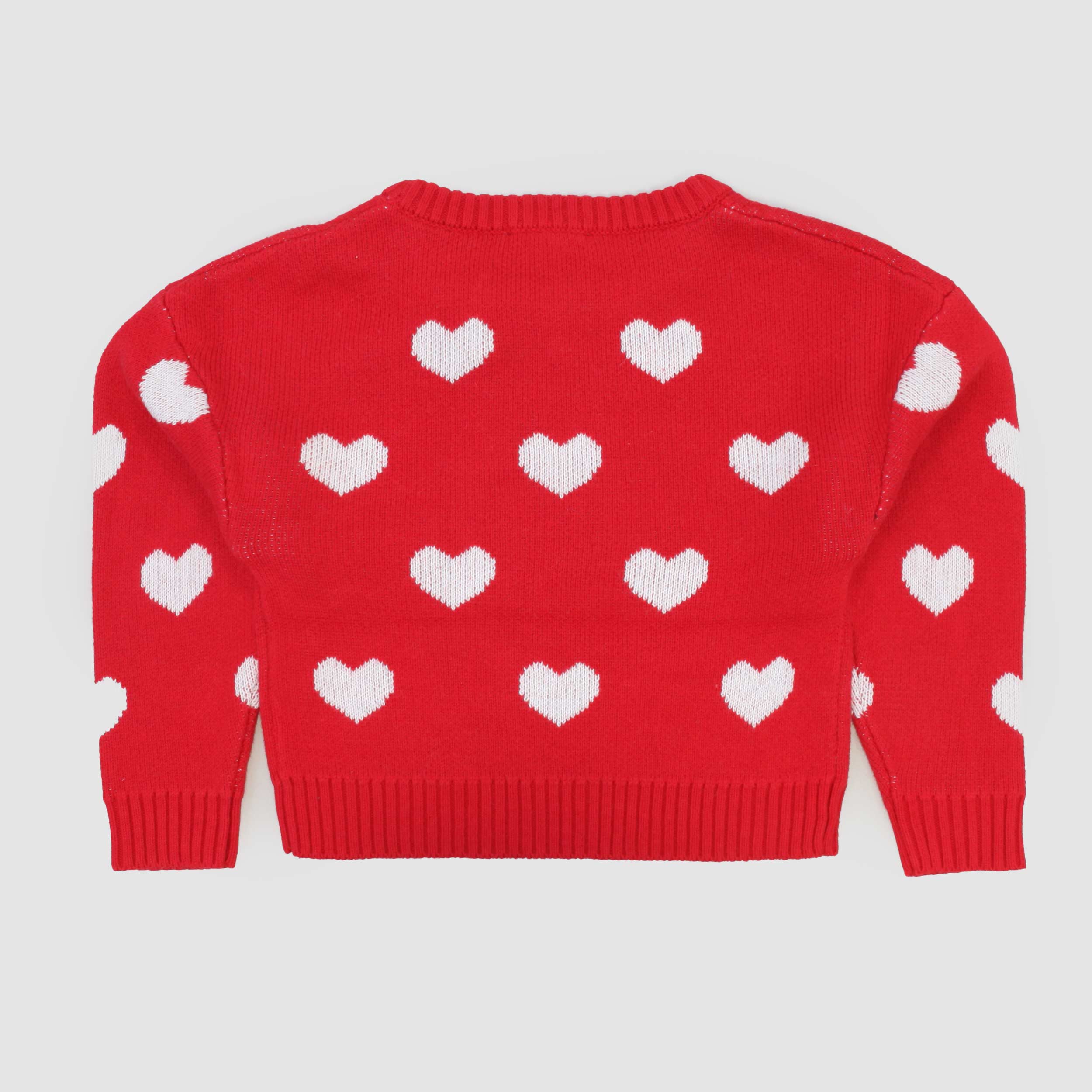 Maglioncino Rosso Con Cuori Ricamati By MONNALISA - annameglio.com abbigliamento moda