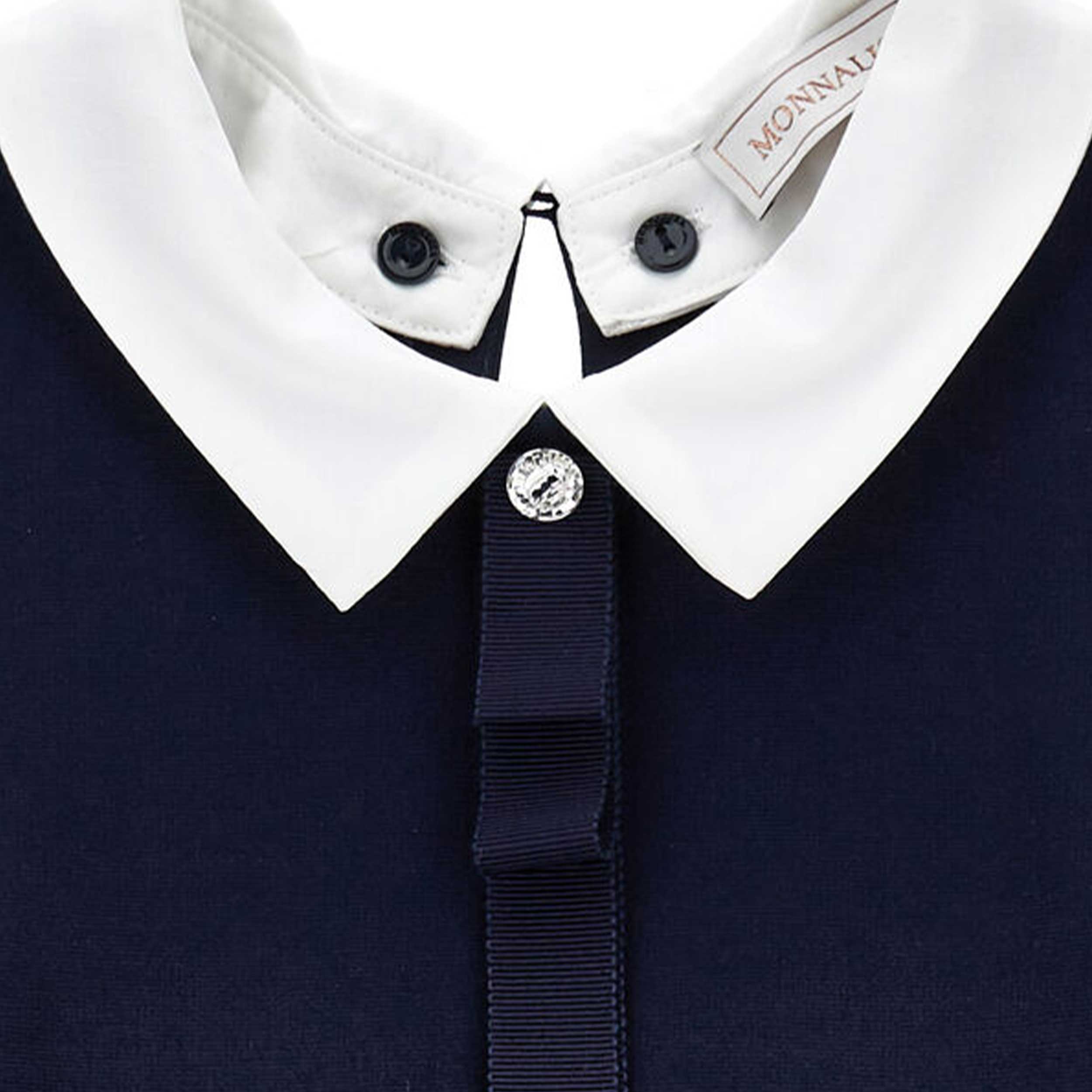 Abito Blu Manica Lunga E Gonna Firmata MONNALISA - annameglio.com abbigliamento moda