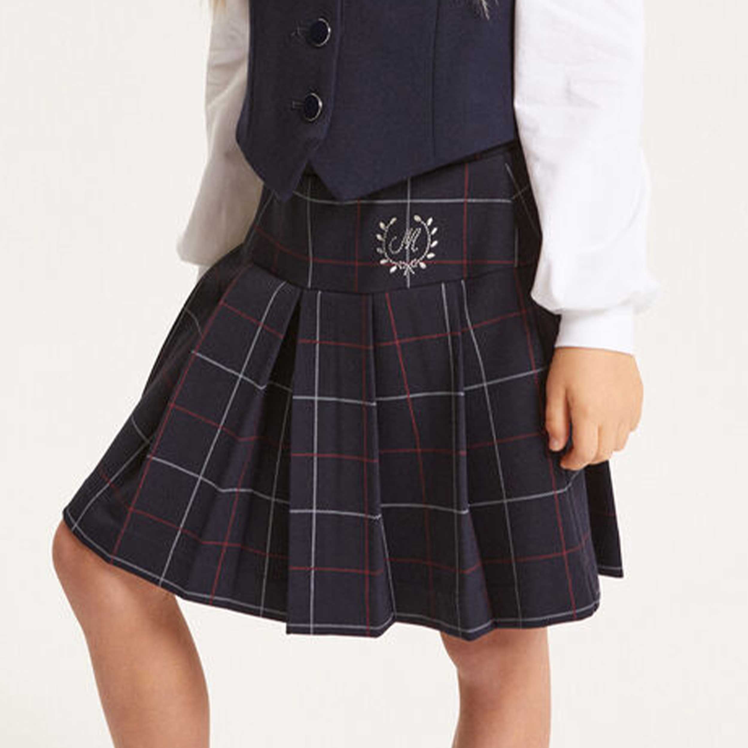 Gonna Scozzese Blu Firmata MONNALISA - annameglio.com abbigliamento moda