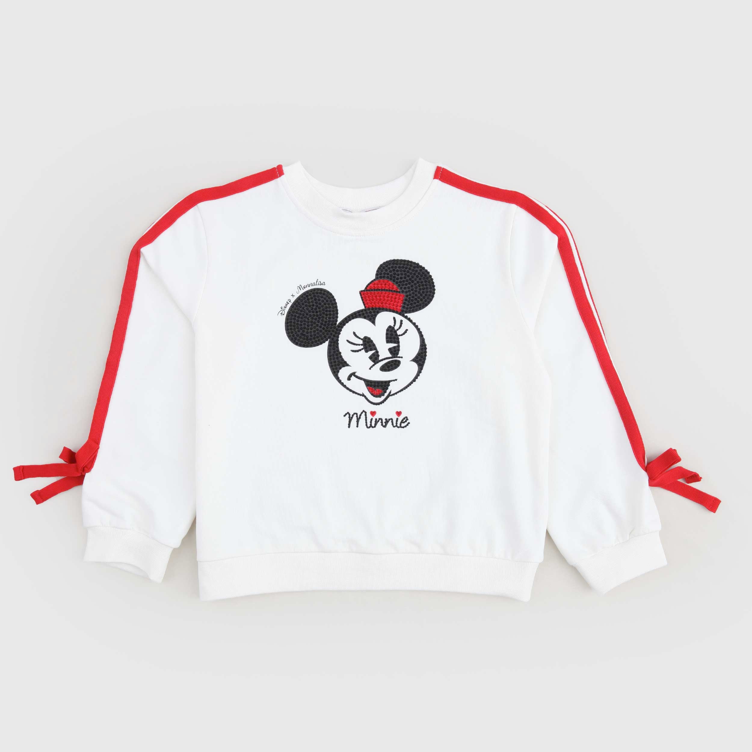 Felpa Bianca Con Stampa Minnie Firmata MONNALISA - annameglio.com abbigliamento moda