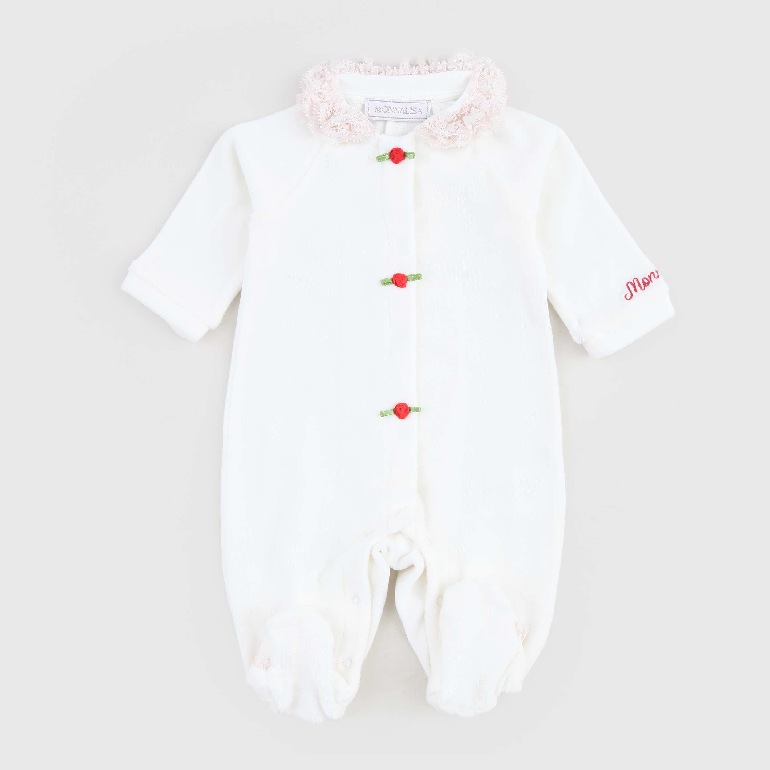 Tutina Bianca Con Logo Firmata MONNALISA - annameglio.com abbigliamento moda