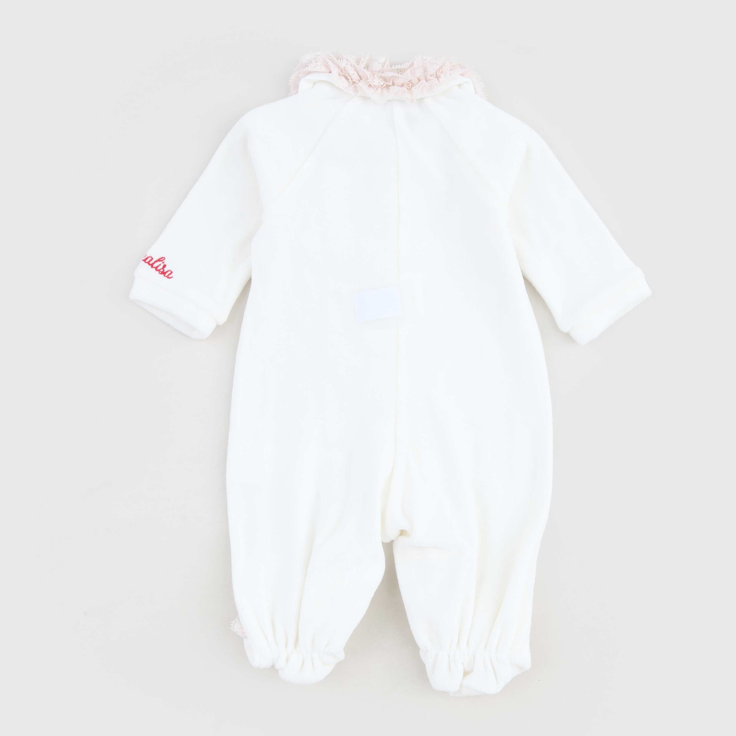 Tutina Bianca Con Logo Firmata MONNALISA - annameglio.com abbigliamento moda