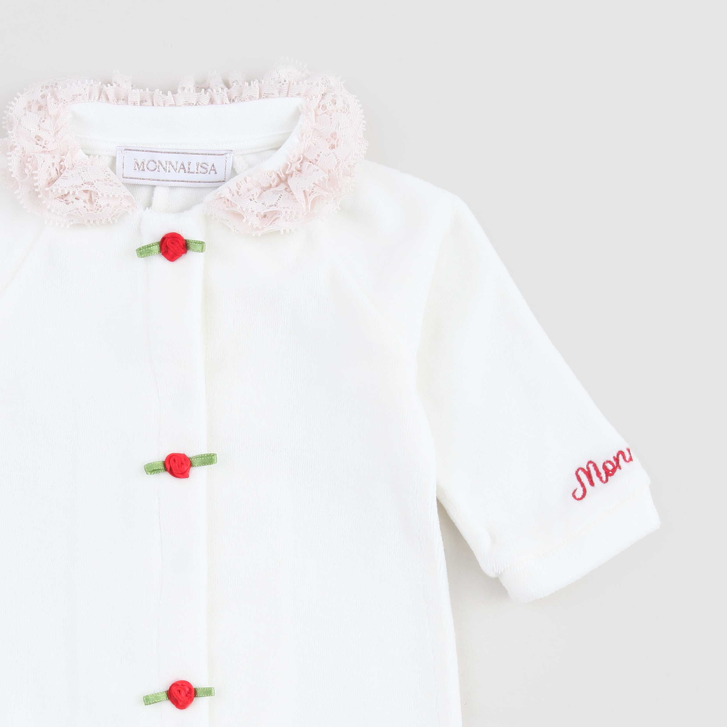 Tutina Bianca Con Logo Firmata MONNALISA - annameglio.com abbigliamento moda